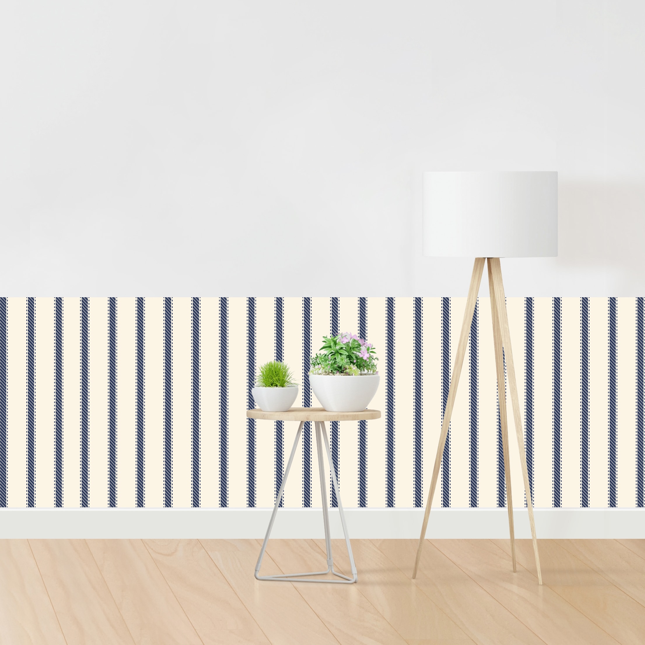 queence Bordüre »Wandbordüre Dunkelblau 250x90cm« Nadelstreifen | Streifen | bedruckt | gestreift | mehrfarbig | natürlich | seidenmatt glatt