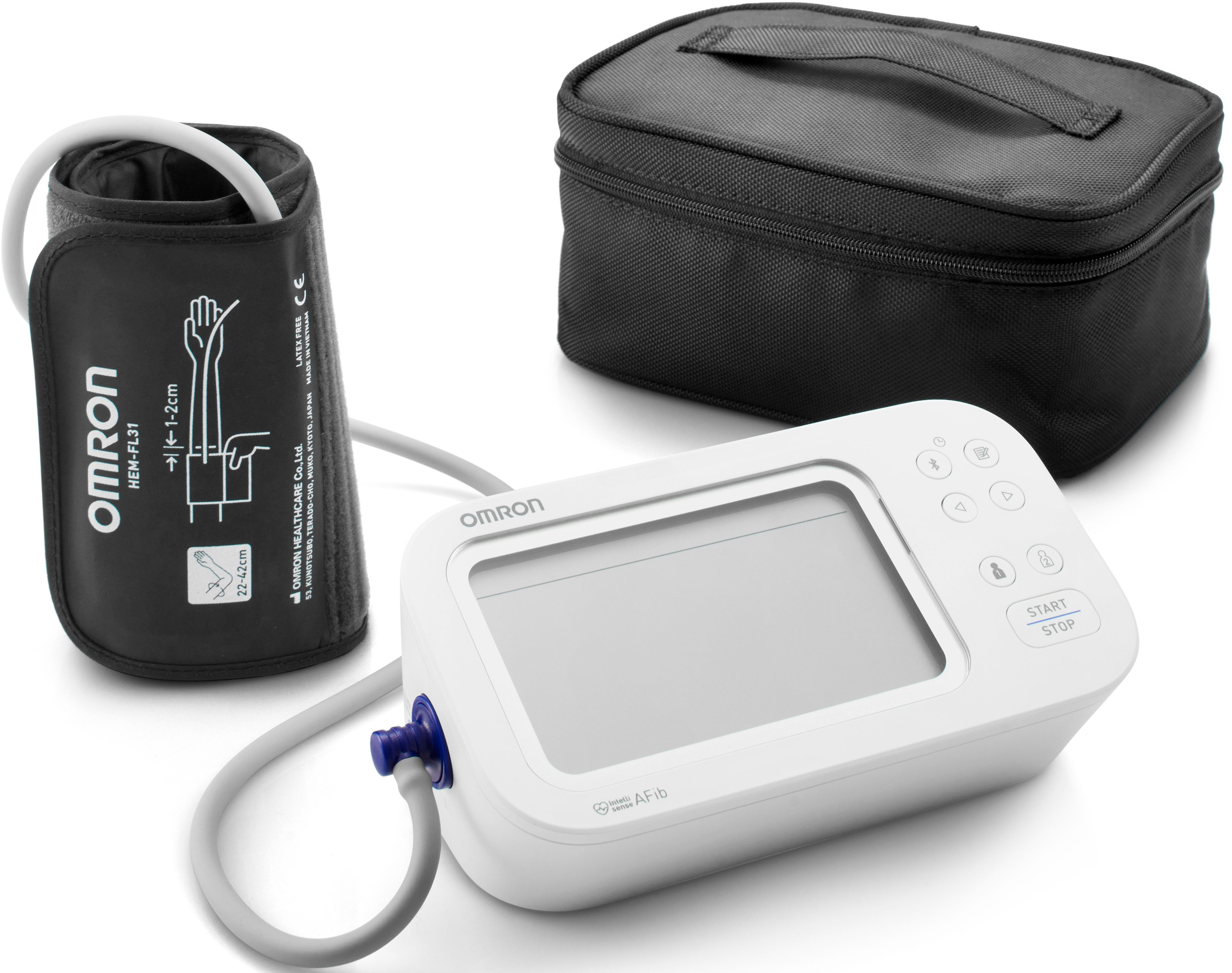 Omron Oberarm-Blutdruckmessgerät »X7 Smart AFib, 2 Nutzer, mit AFib Screening bei jeder Messung und App« klinisch validiert, für Diabetiker und Schwangere, 22-42 cm Manschette