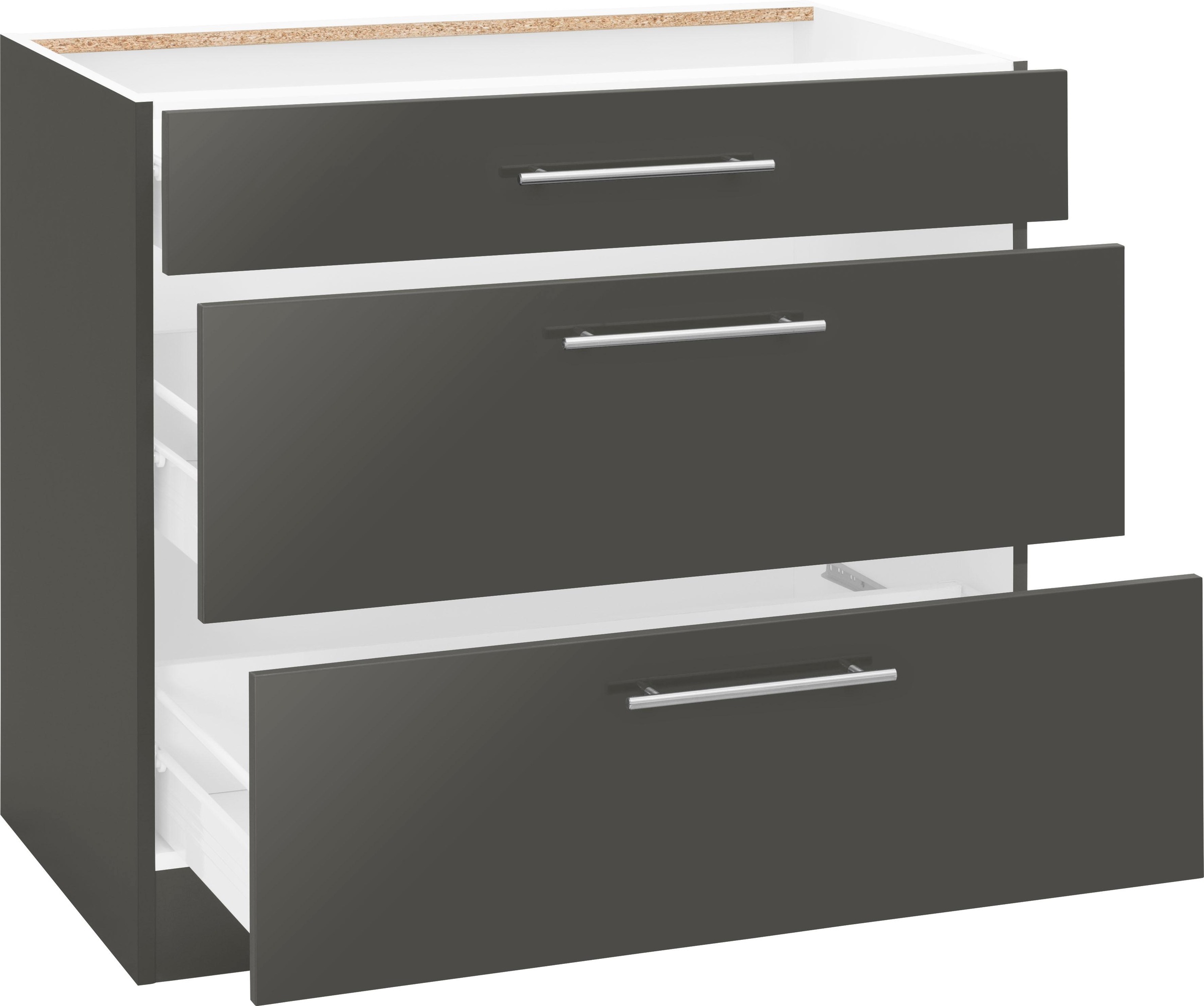 wiho Küchen Unterschrank »Cali«, 90 cm breit, mit 2 großen Auszügen ohne Arbeitsplatte