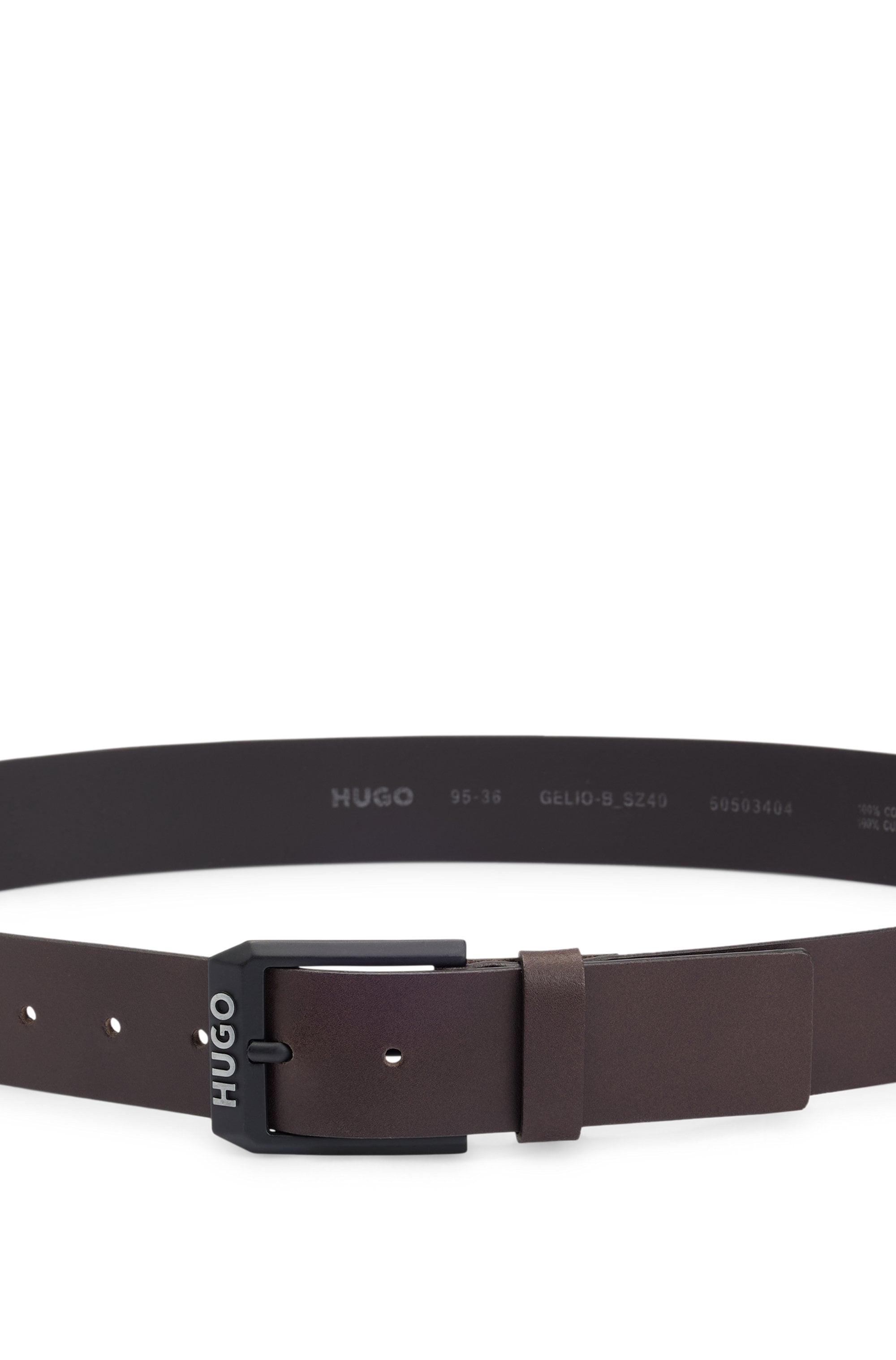 HUGO Ledergürtel »Gelio-B_Sz40« HUGO Markenlabel, rote Ziehnaht