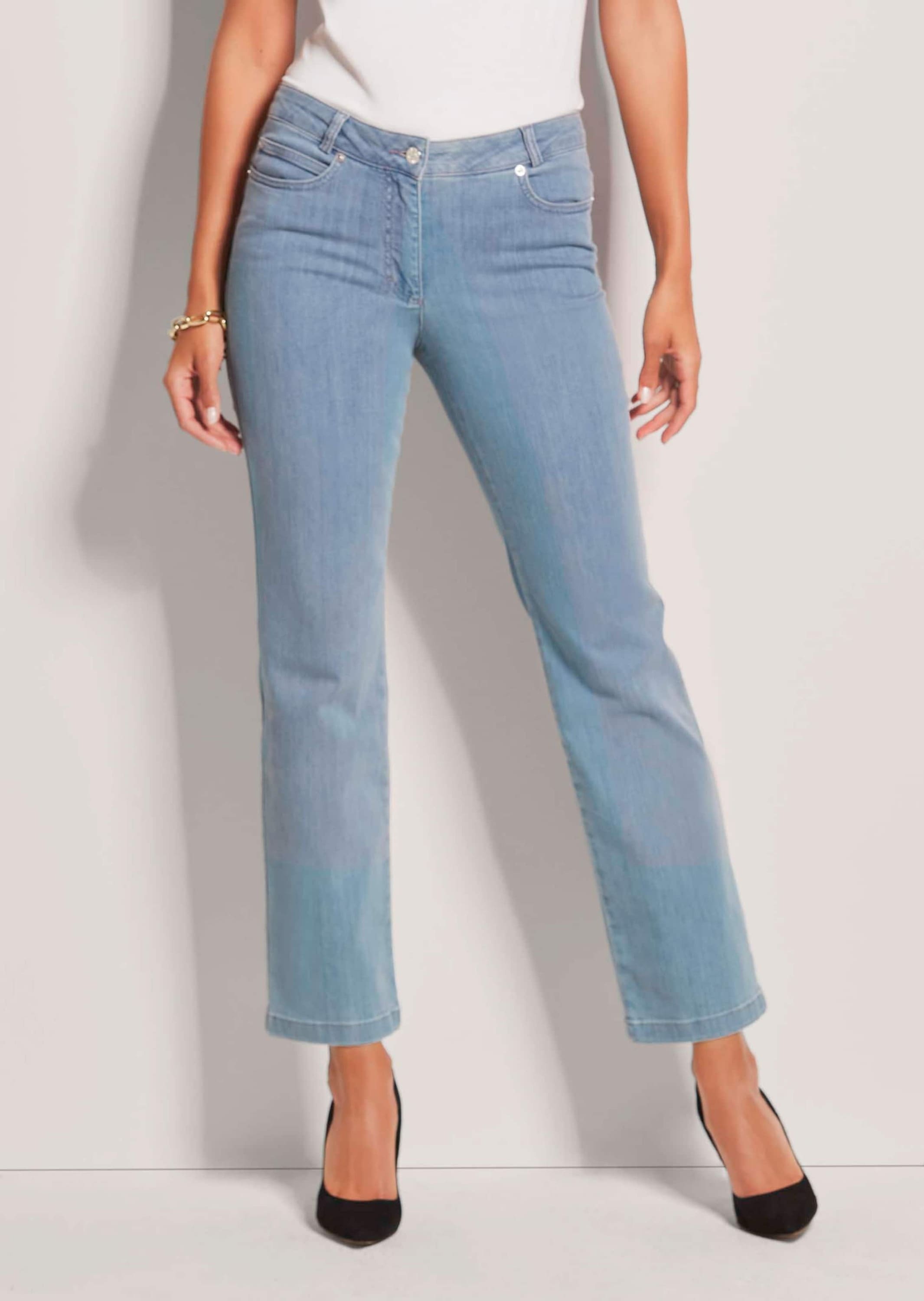 MADELEINE Regular-fit-Jeans »Jeans M-Jeans in gerader Form mit Logo-Stickerei«