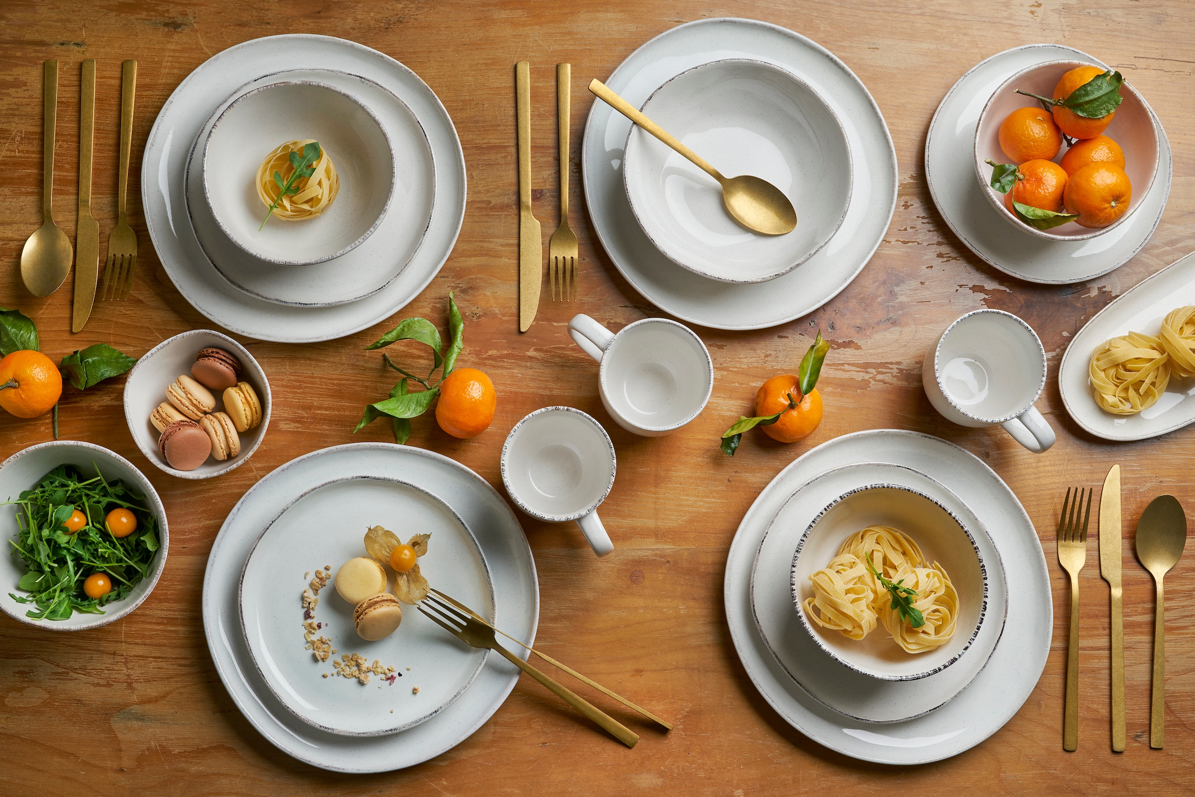 van Well Kombiservice »Geschirr-Set Urban, 16-teilig« rund, spülmaschinen- und mikrowellengeeignet