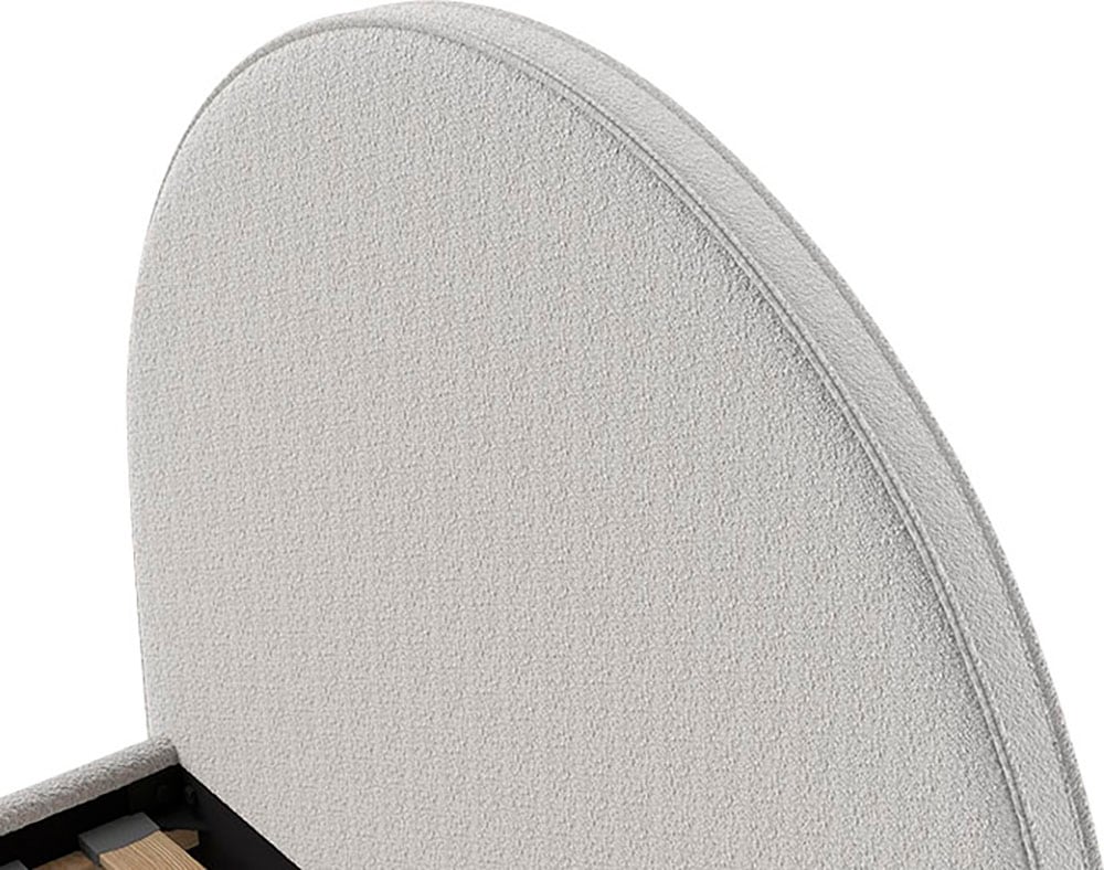 Vipack Polsterbett »MOON«, (Made in Europe), 2 Breiten (90 o. 140 cm), Lattenrost, Bouclé Stoff, wahlw. 4 Farben