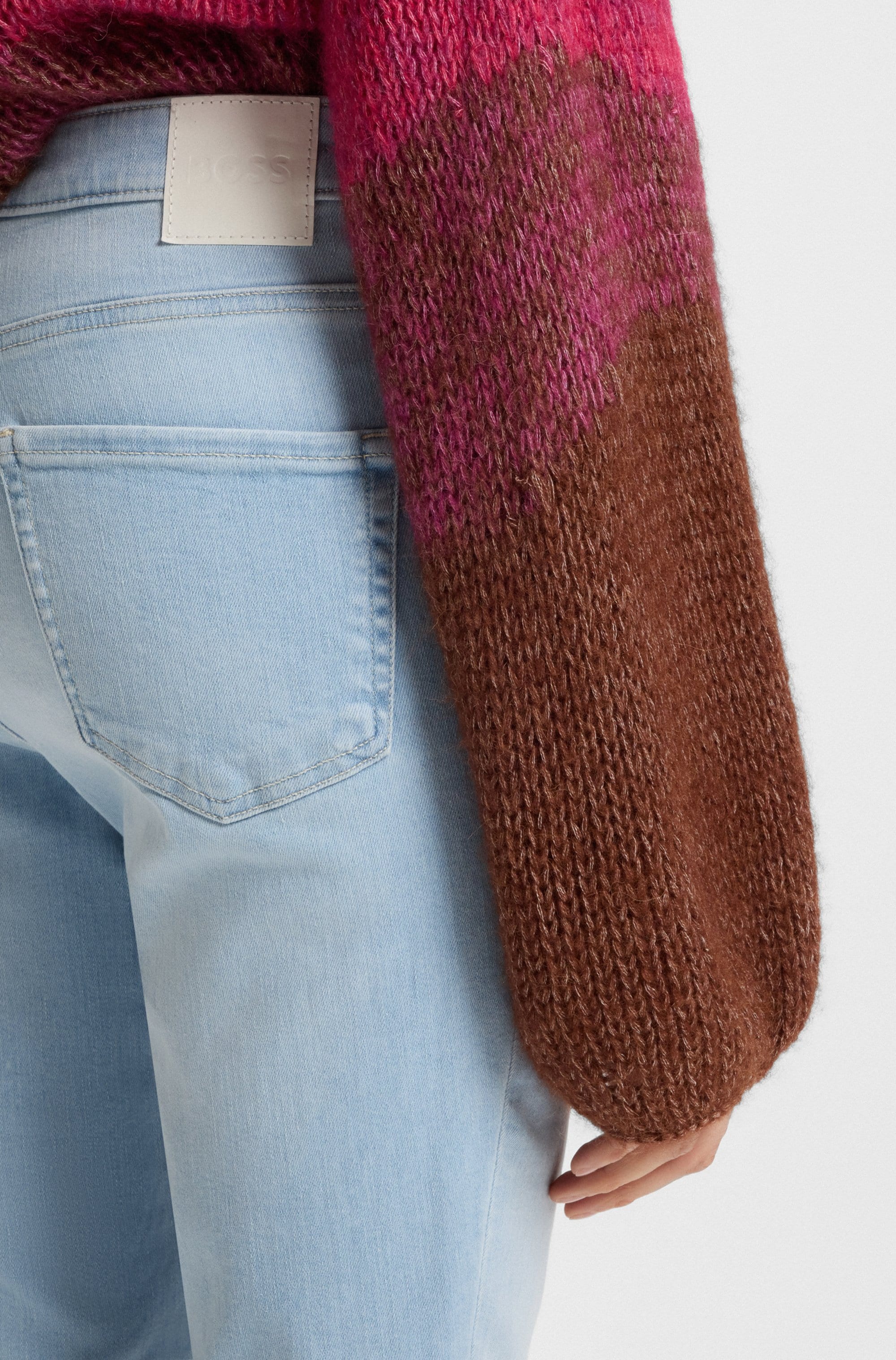 BOSS ORANGE Bootcut-Jeans »Rosa High Rise Bootcut Premium Damenmode«, (BOSS ORANGE DENIM), knöchelfrei