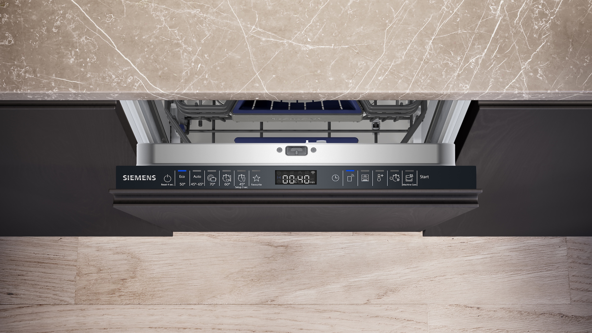 SIEMENS vollintegrierbarer Geschirrspüler iQ500 »SR65EX09ME« 10 tlg. Maßgedecke