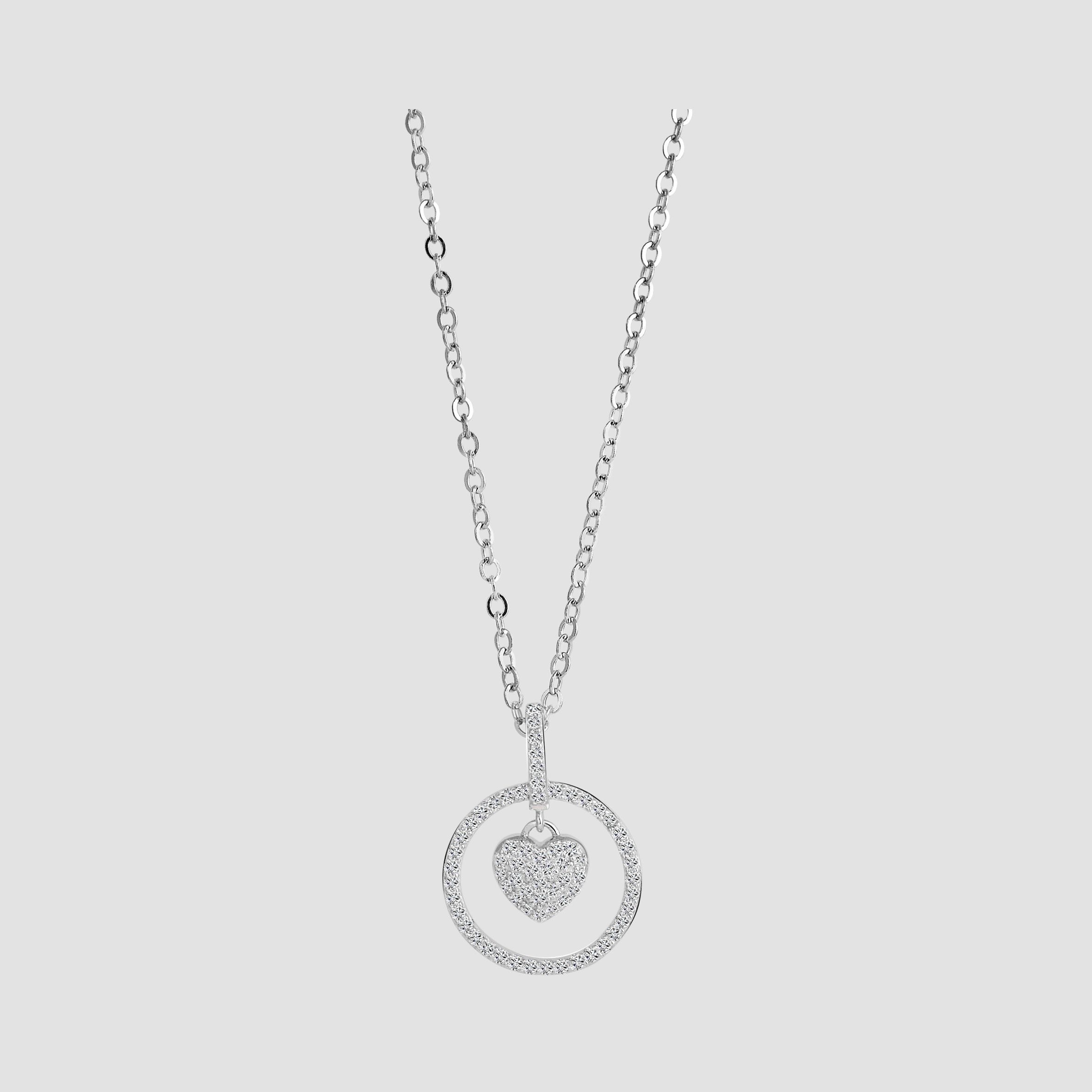 Adelia´s Gliederkette »Damen Halskette ¿ Herz aus 925 Silber mit Zirkonia 45 cm«