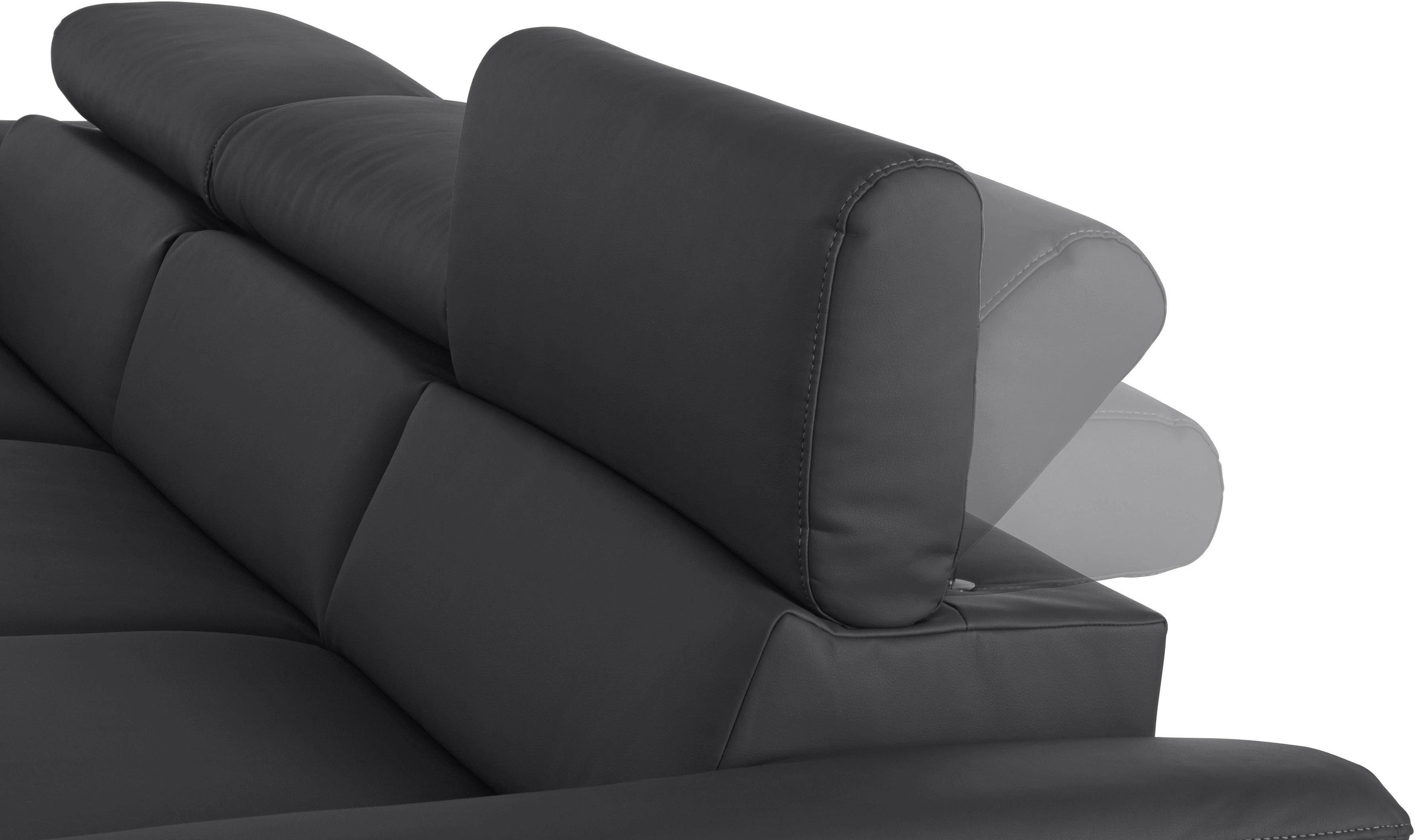 COTTA Polstergarnitur »Komaris L-Form«, (Set), Set bestehend aus: Ecksofa mit Kopfteilverstellung & Hocker