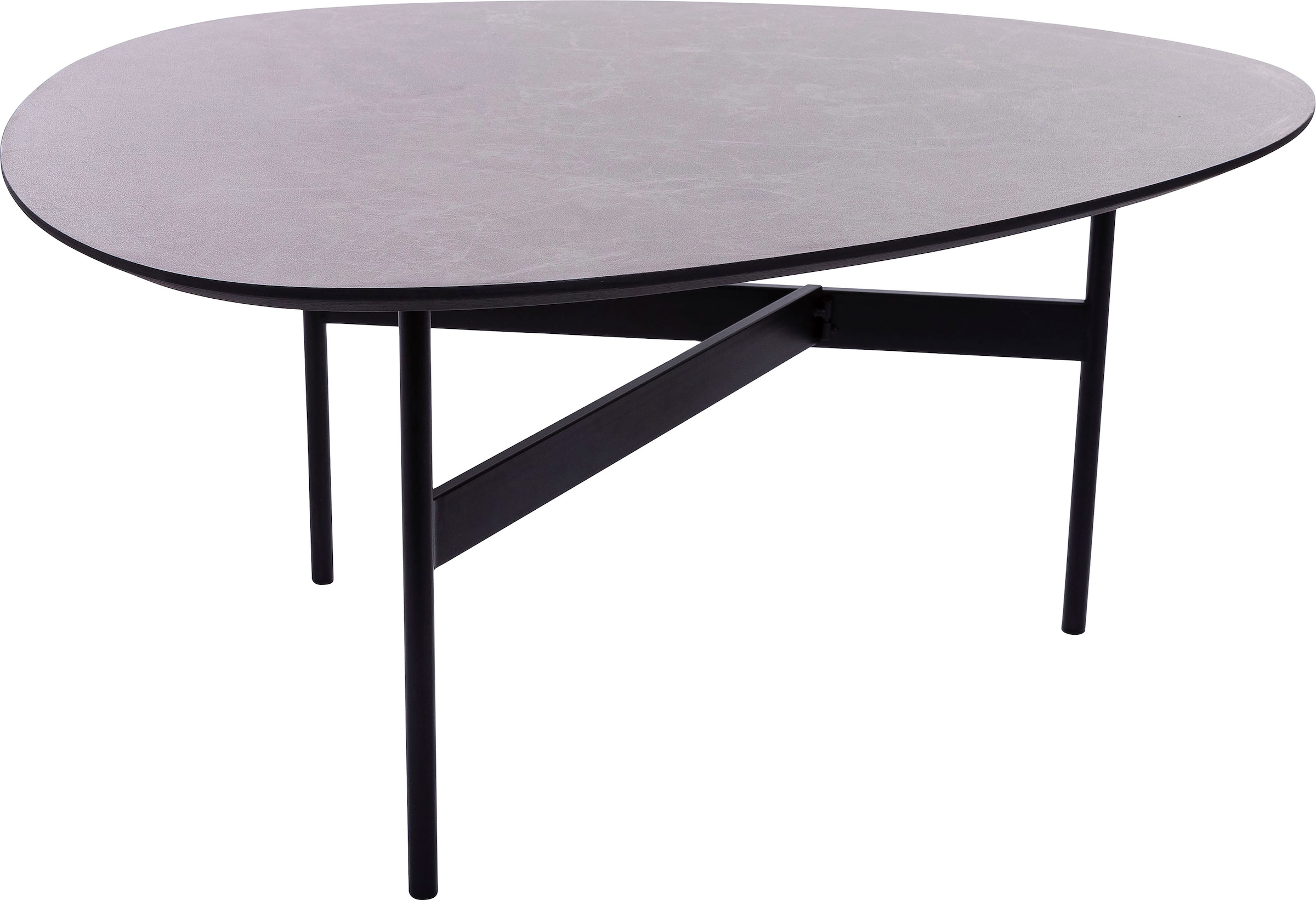 Home affaire Couchtisch, Couchtisch Oval, grau lackierter Tischplatte, 3  Bein Gestell Metall bequem bestellen