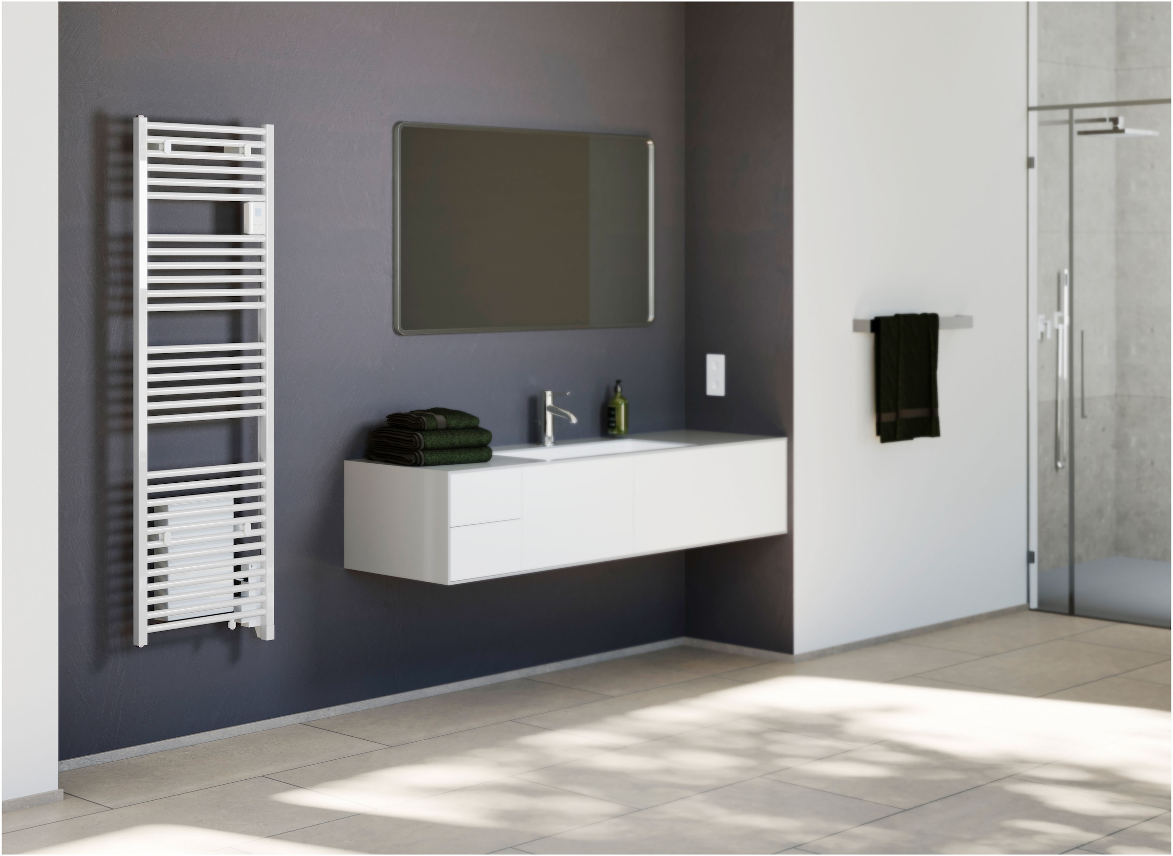 STIEBEL ELTRON Badheizkörper »BHE 175 T Plus, 1,75 kW Heizleistung, weiß«, Betrieb elektrisch oder an das Warmwasser-ZH-System angeschlossen