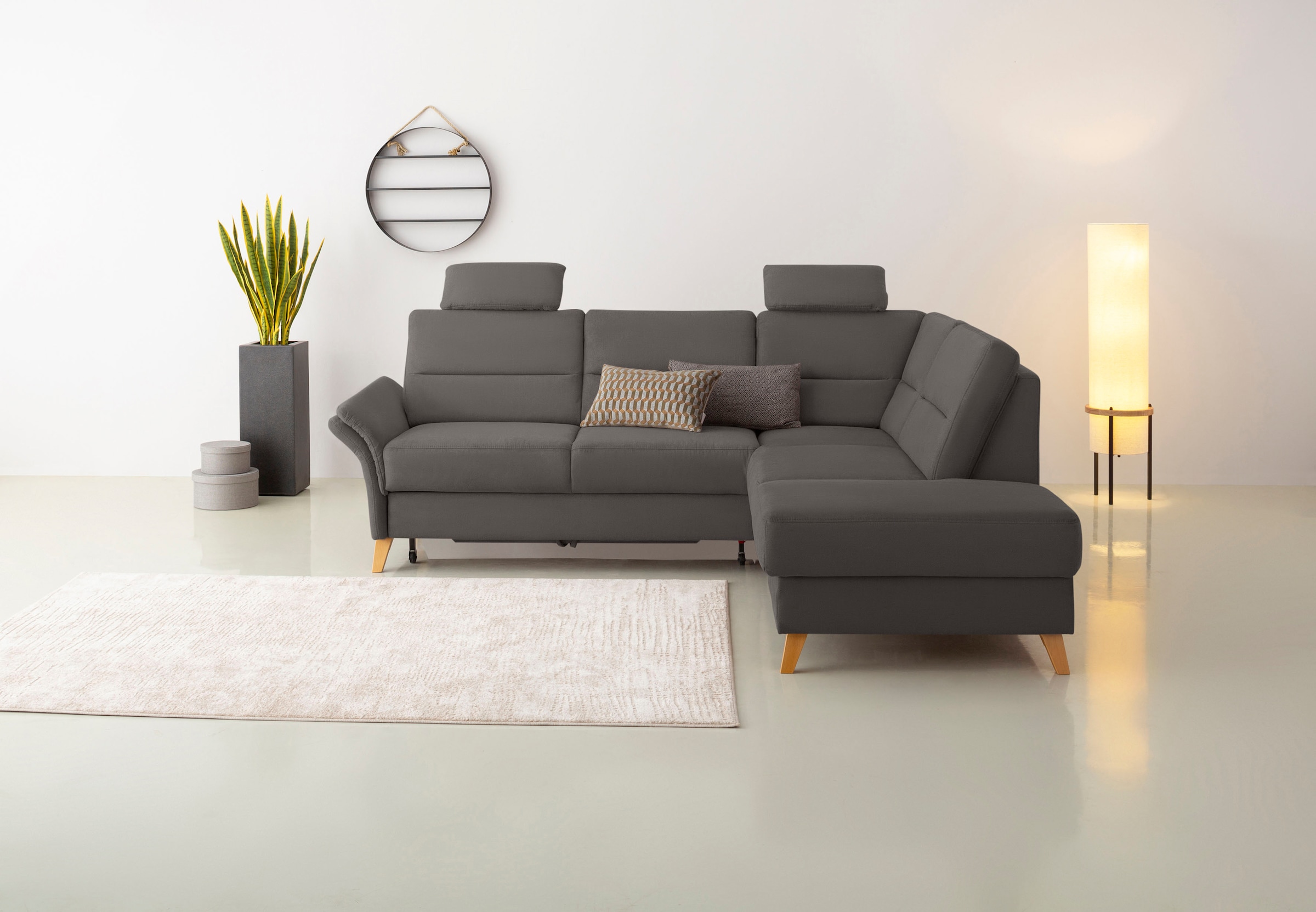 Home affaire Ecksofa »Westerland L-Form«, Federkern-Polsterung, wahlweise mit Bettfunktion, Bettkasten