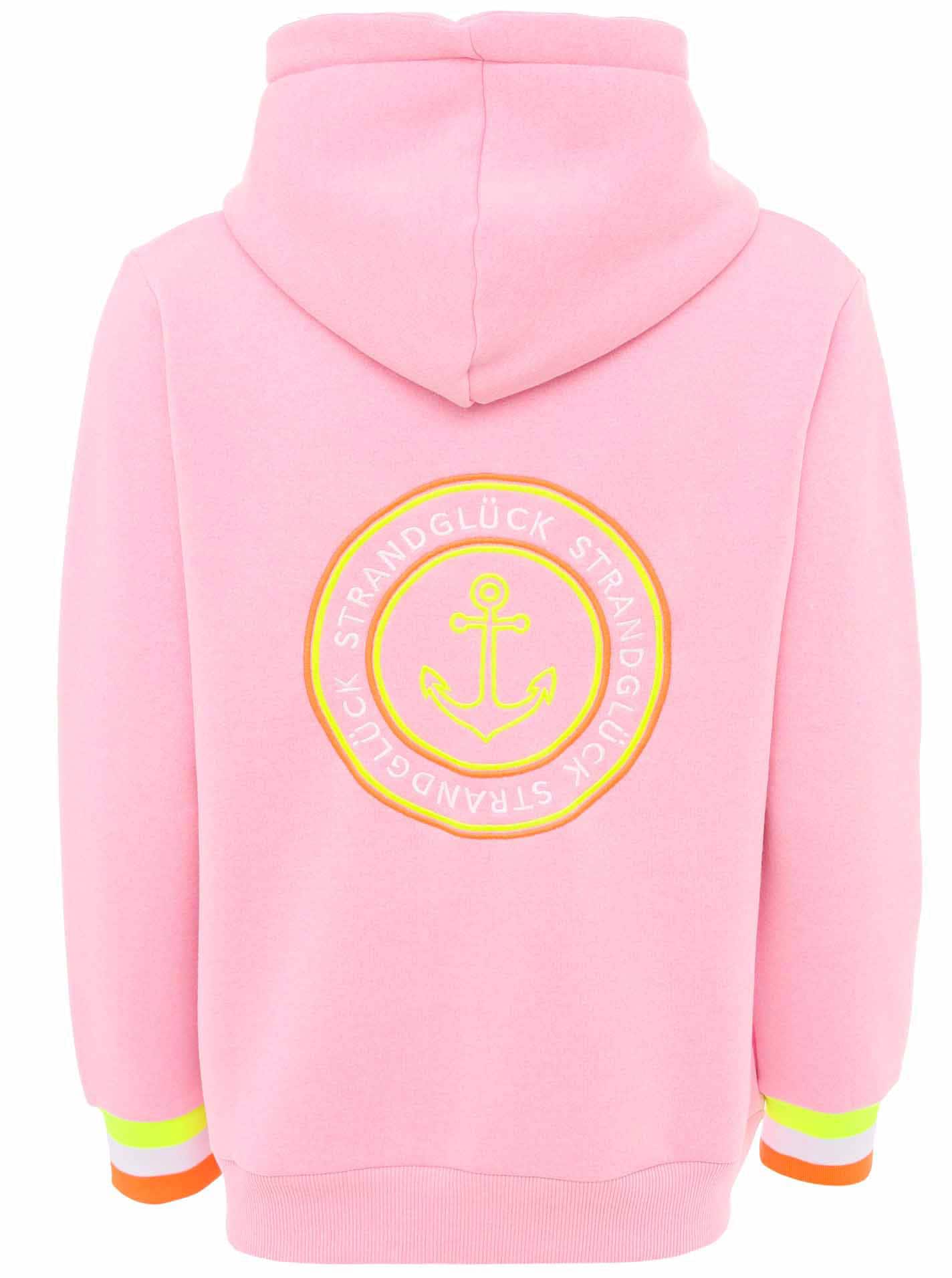 Zwillingsherz Kapuzensweatjacke Regular-Fit, Kapuze, Langarm, Reißverschluss, Neon-Details