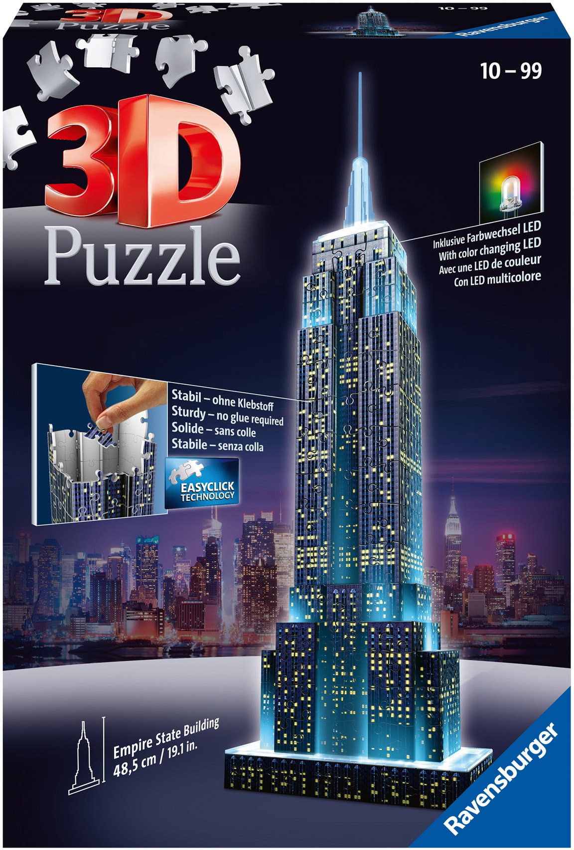 Ravensburger 3D-Puzzle »Empire State Building bei Nacht«, mit Farbwechsel LEDs; Made in Europe, FSC® - schützt Wald - weltweit