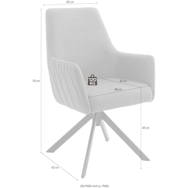 MCA furniture 4-Fußstuhl »Reynosa«, (Set), 2 St., Esszimmerstuhl 360°drehbar  mit Nivellierung, Belastbar bis 120 kg auf Raten kaufen