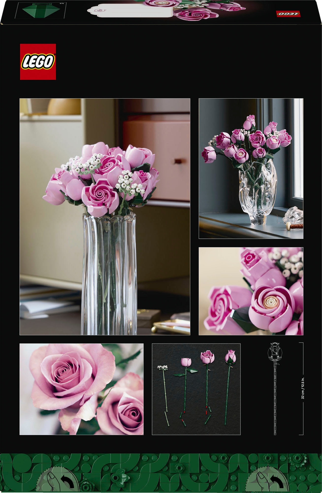 LEGO® Konstruktionsspielsteine »Rosa Rosenstrauß (10374), LEGO Botanicals« Blumen, Made in Europe