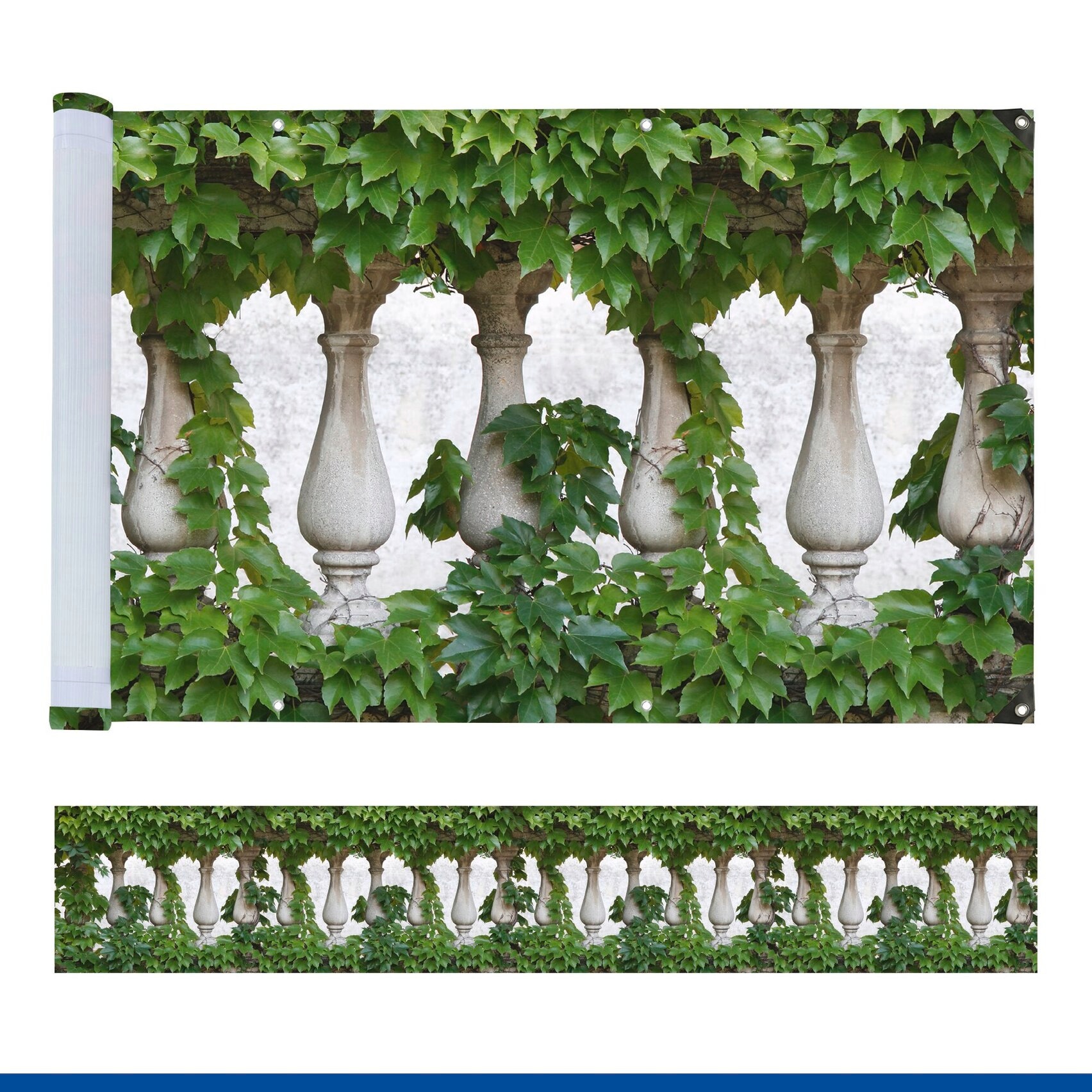 Maximex Balkonsichtschutz 5 m, reißfest, mit Efeu-Motiv