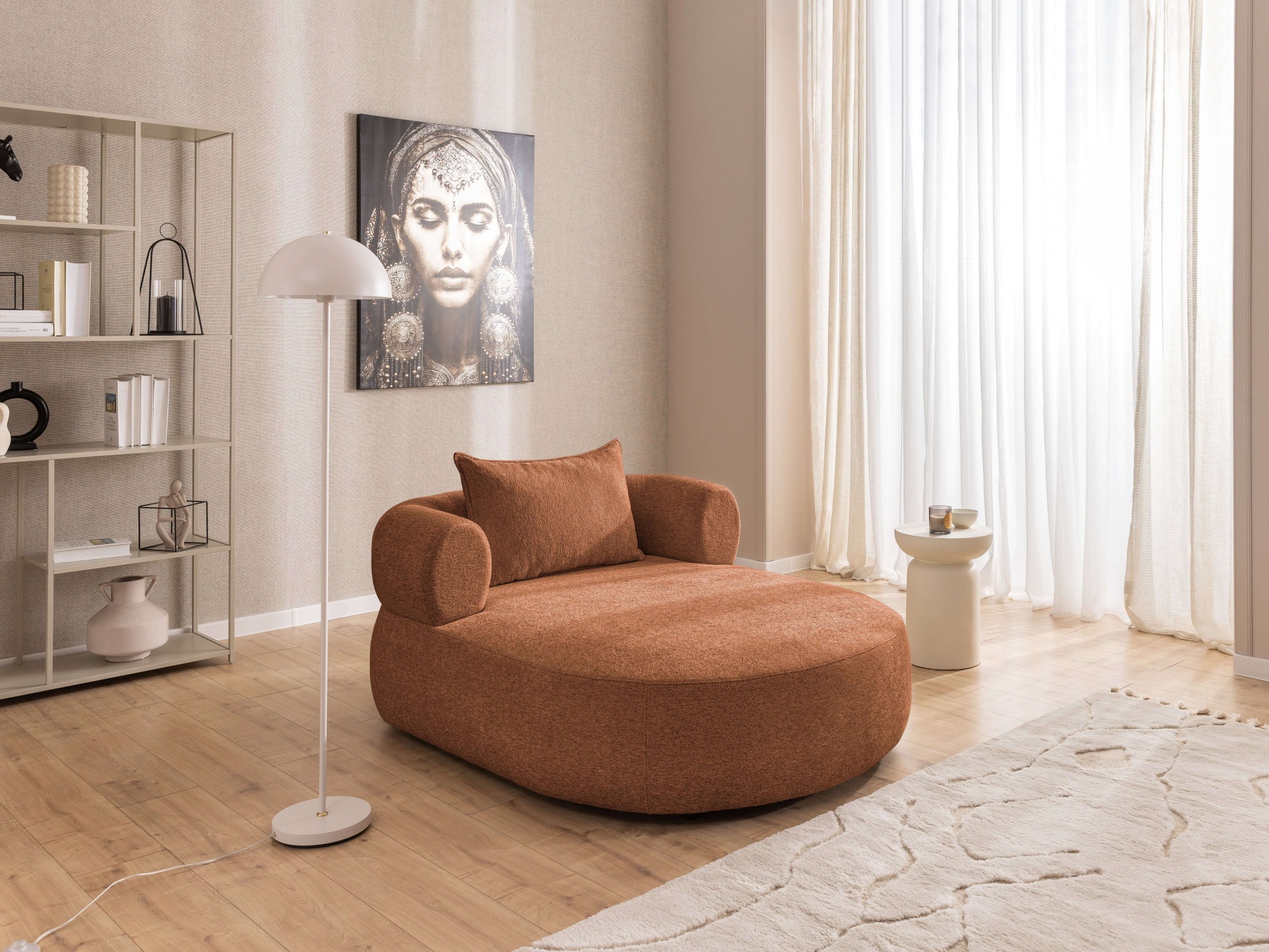 Home affaire XXL-Sessel »LUSSAC Loveseat extra tief, große Sitzfläche, Maße B/T/H: 123/158/78cm« hoher Sitzkomfort und modernes Design, Sofa ohne Bettfunktion
