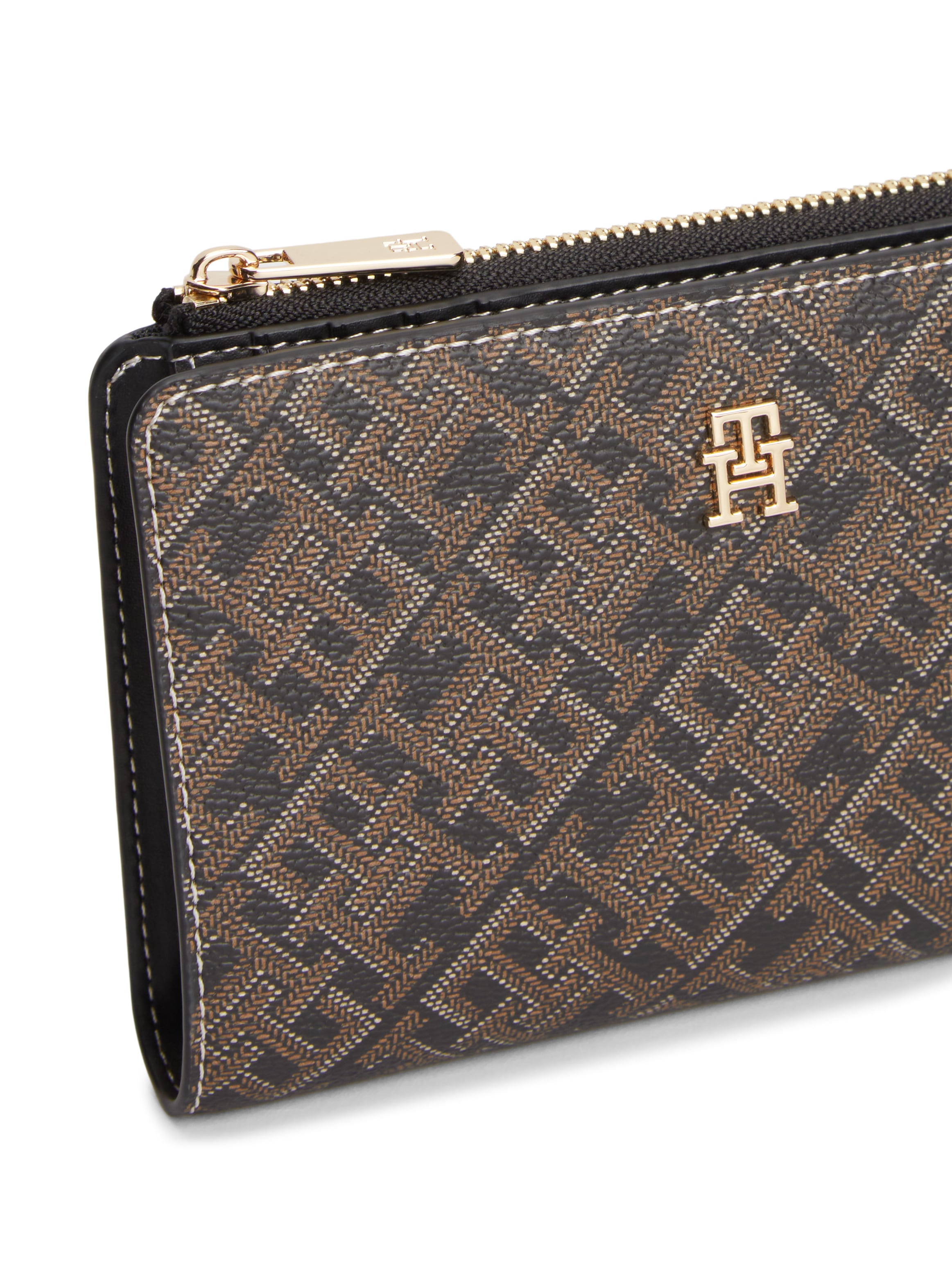 Tommy Hilfiger Geldbörse »TH ICON BIFOLD WALLET MONOPLAY« Damen Geldbeutel, Portemonnaie mit TH-Schmucklogo