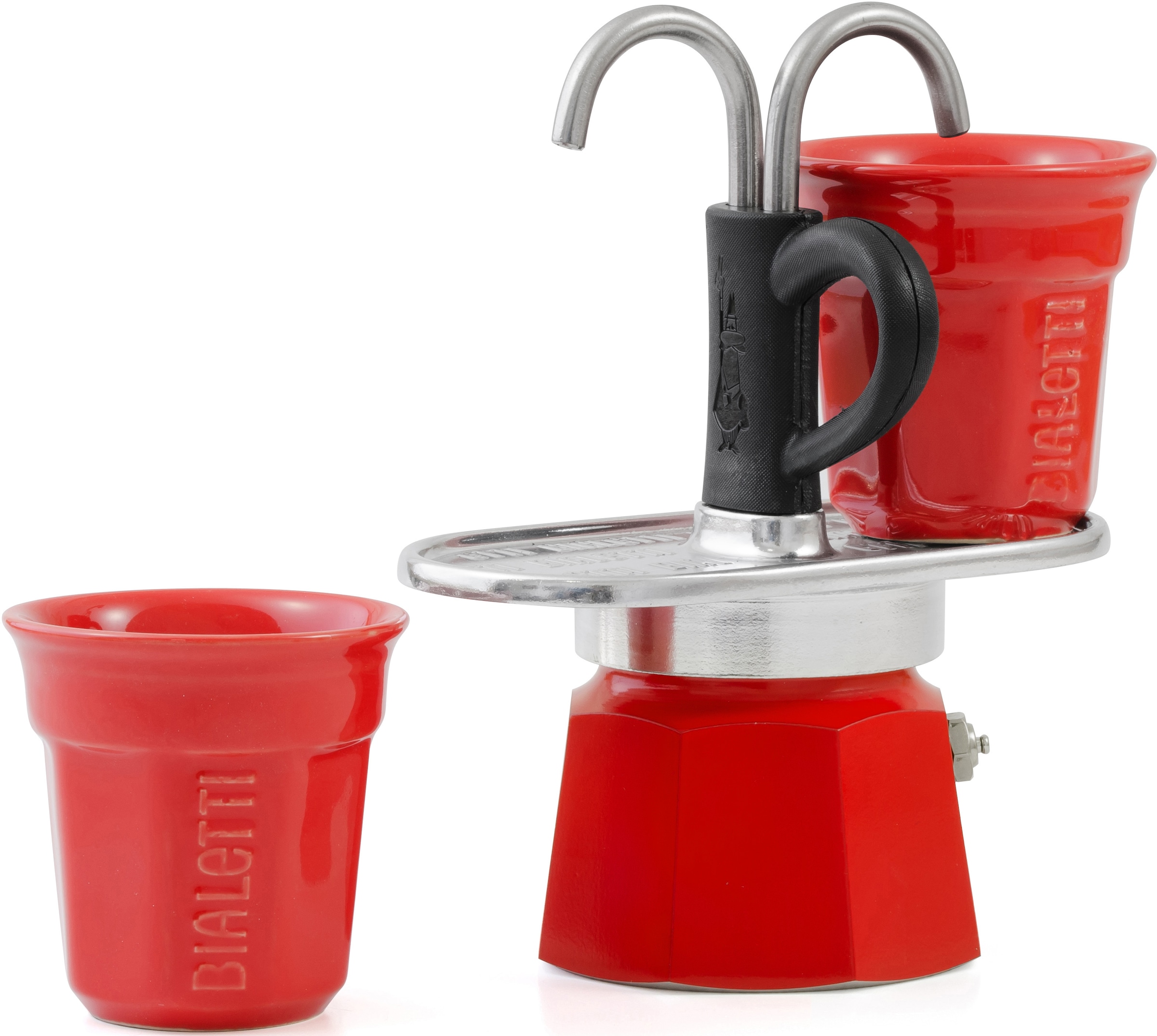 BIALETTI Espressokocher »Mini Express«, 0,09 l Kaffeekanne, (1 Espressokocher Mini Express + 2 Espressobecher, 90 ml)