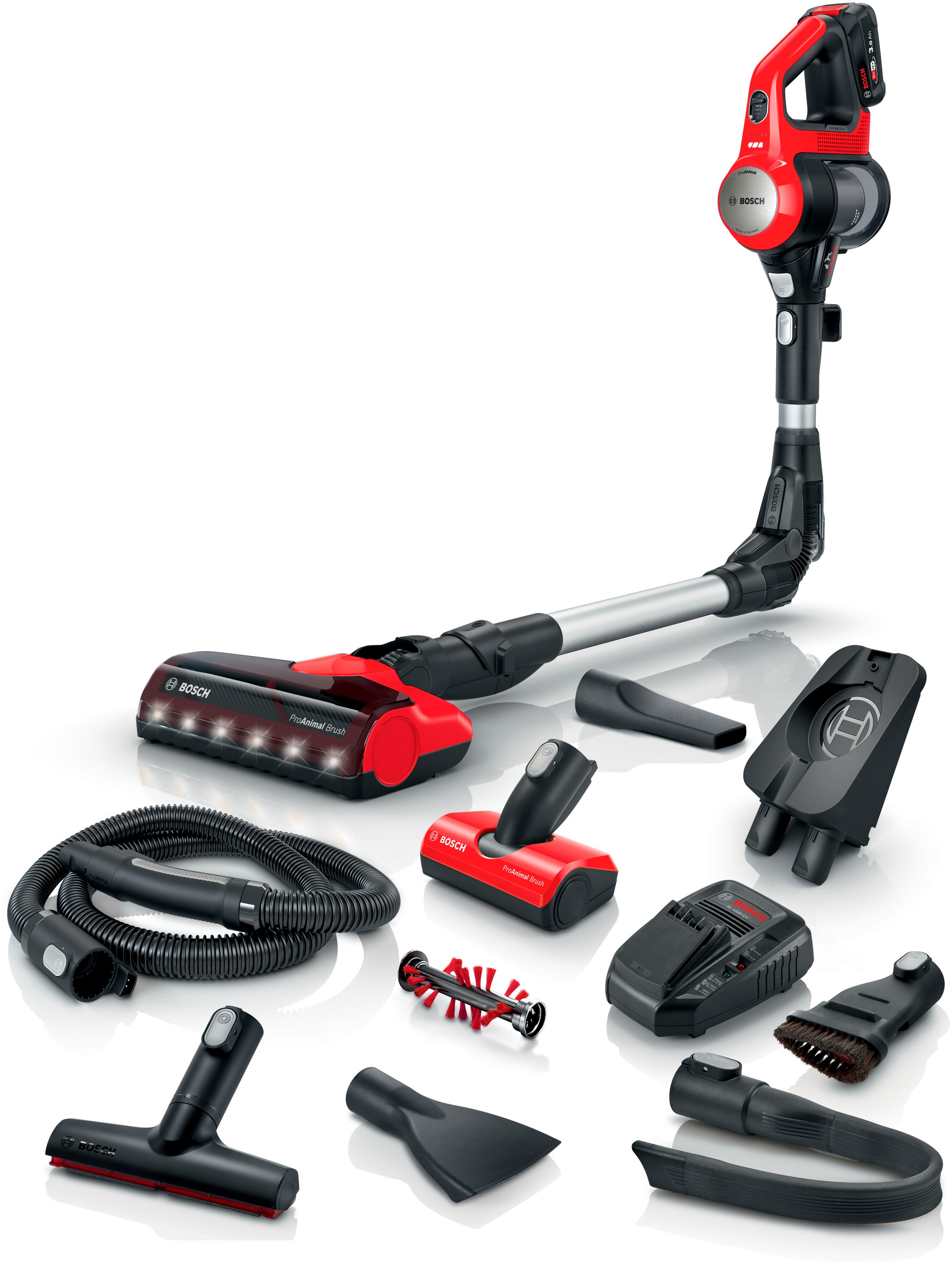 Bosch BKS711Pet Akku Staubsauger (0,3 l, Akkulaufzeit: 40 min, tornadorot)