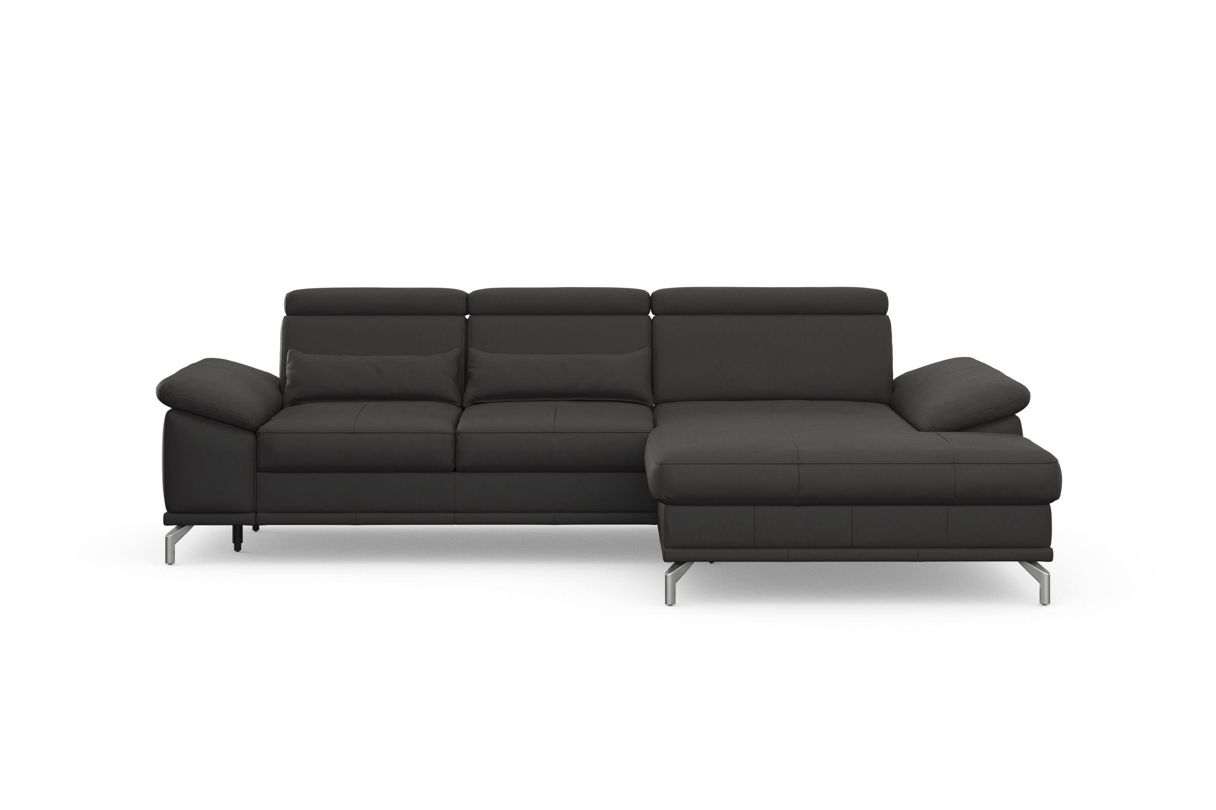 sit&more Ecksofa »Cabrio L-Form, B: 295 cm, mit Sitztiefen-, Arm- & Kopfteilverstellung«, 2 Nierenkissen, Federkern, optional Bettfunktion und Stauraum