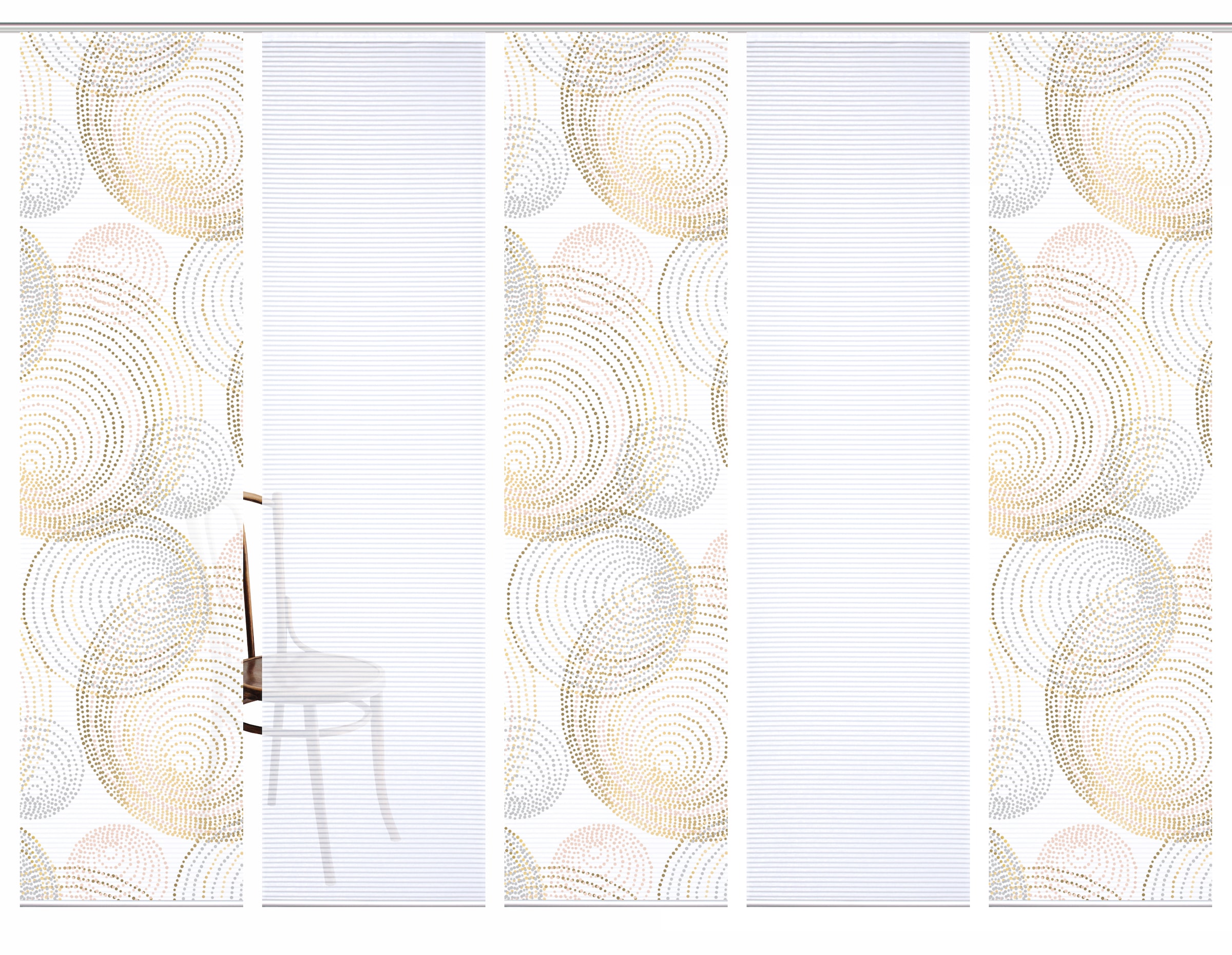 HOME in green Schiebegardine »SPIRO« Paneelwagen 5 Stk. tlg. SET DIGITALDRUCK,BAMBUSOPTIK RECYCELT