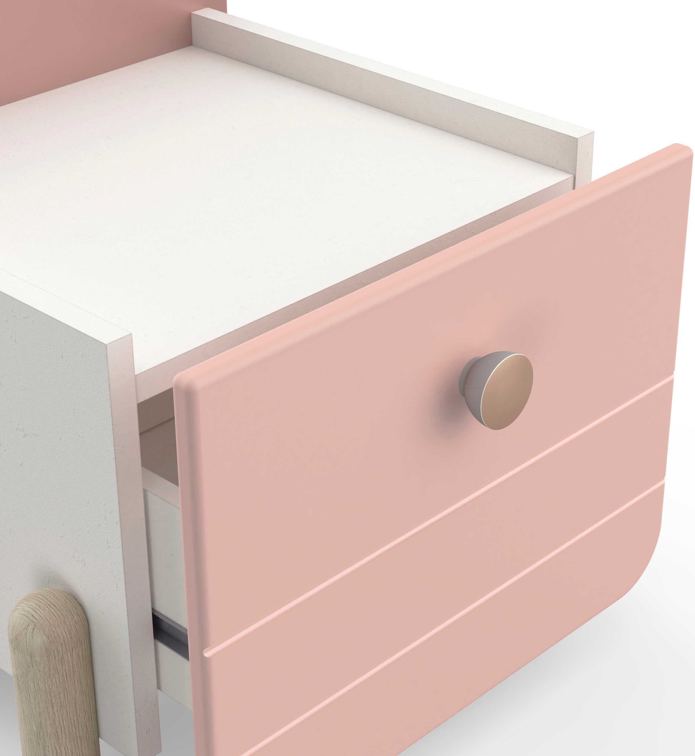 Demeyere GROUP Nachtkommode »Jade«, Schublade mit Rollenauszügen, Runde Knopfgriffe mit Roségold-Finish