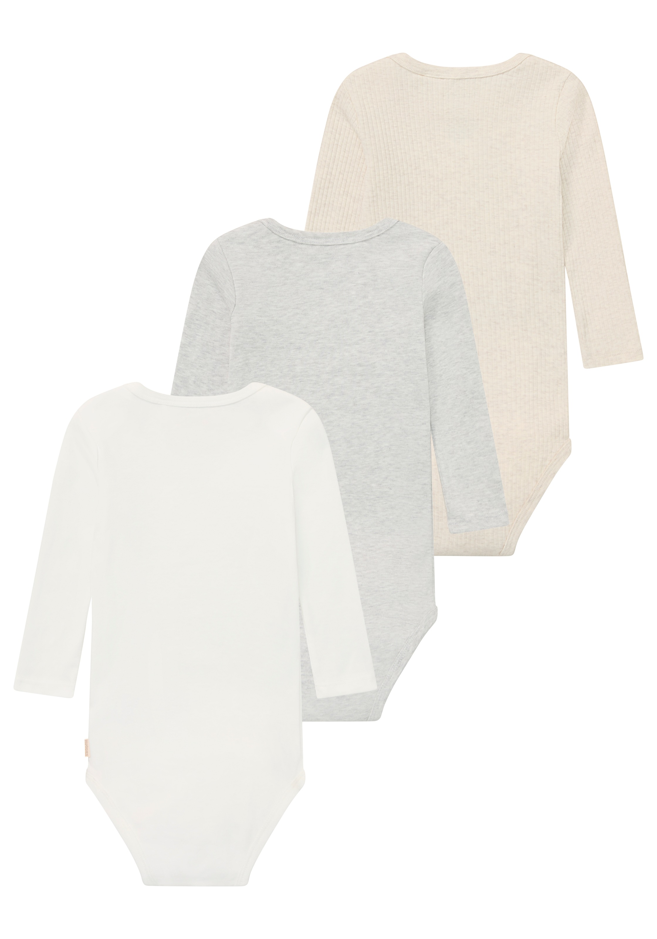 HUGGIES babywear Langarmbody »HUGB 3PK BODYSUIT« Packung, 3 Stk. 3er-Pack, in Ripp-Optik