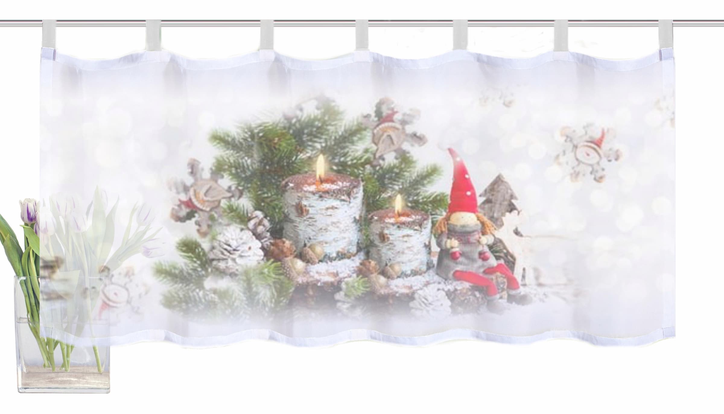 HxB: 45x120 St.), »WEIHNACHTSWICHTEL«, HOME WOHNIDEEN (1 Scheibengardine