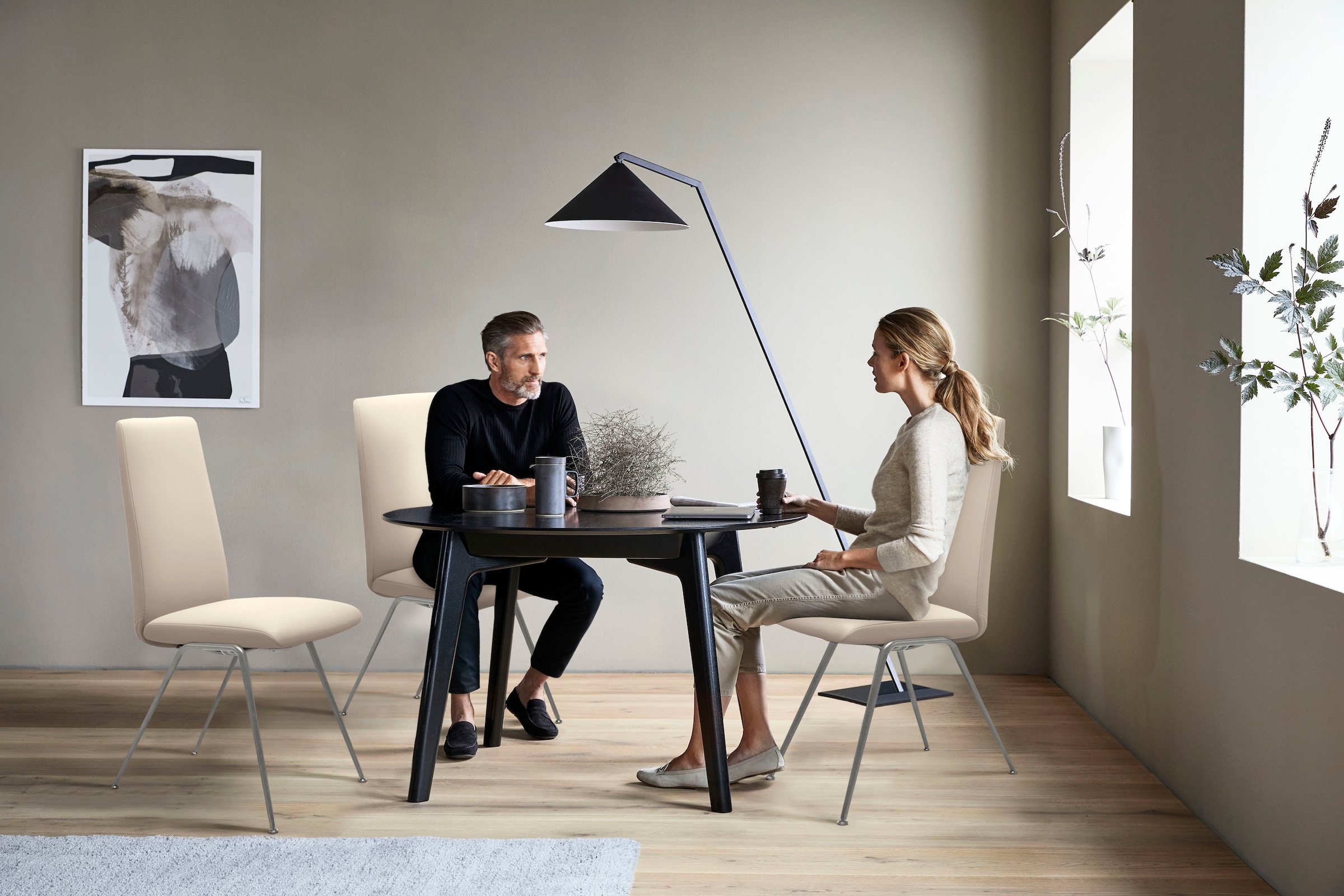 Stressless® Polsterstuhl »Laurel«, Leder BATICK, High Back, Größe L, mit Beinen aus Stahl in Chrom matt