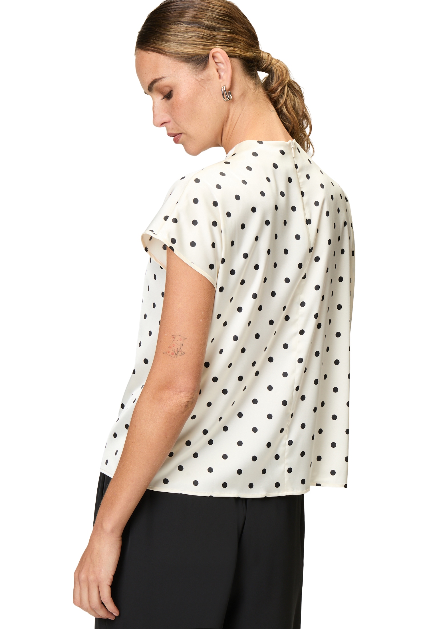 Zero Satinbluse »Satinbluse mit Punkten«