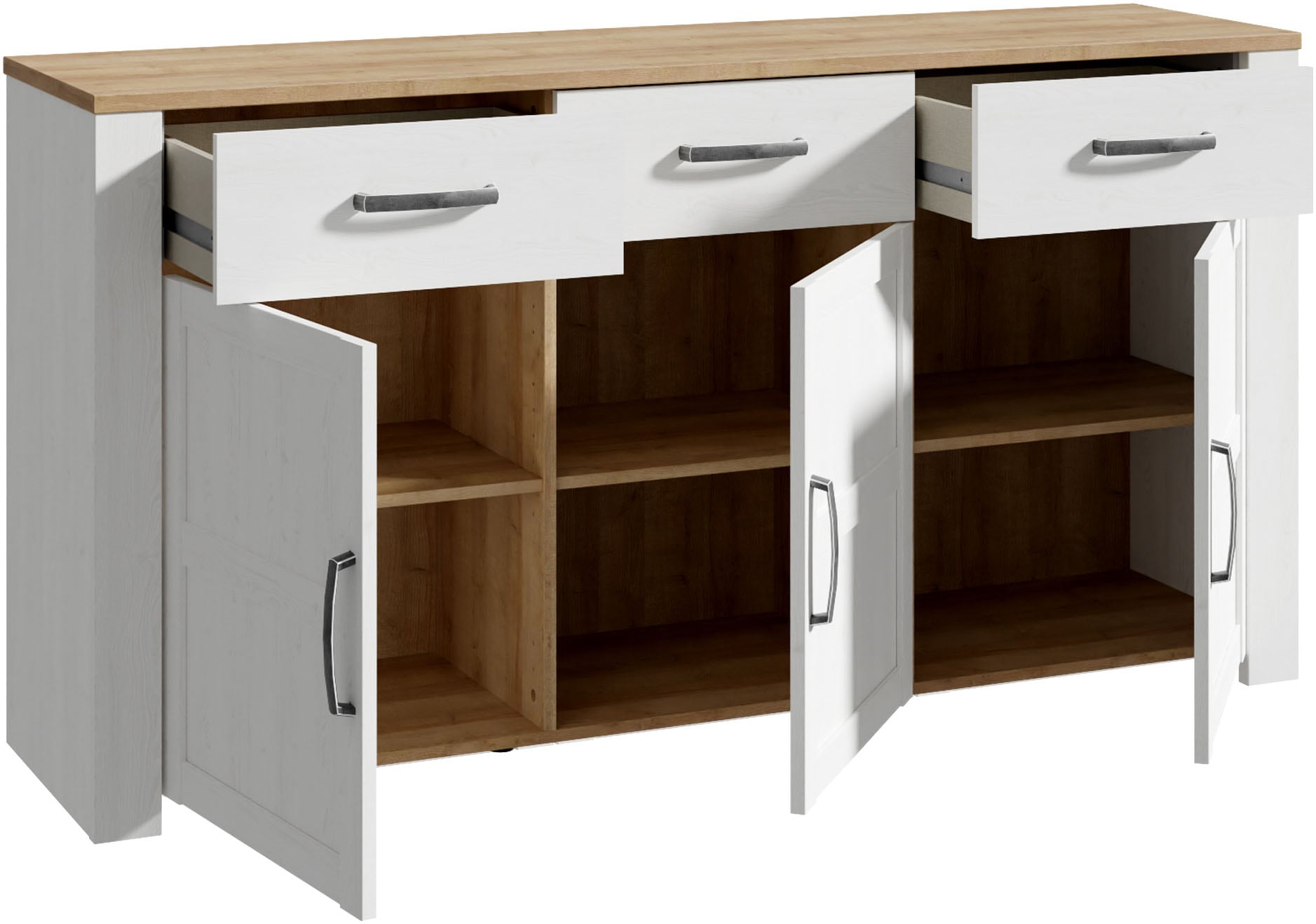 FORTE Sideboard »Bohol, Sideboard, Soft-Close, Stauraum« B/H/T 166,1/87/42cm, 3 Türen, 3 SK