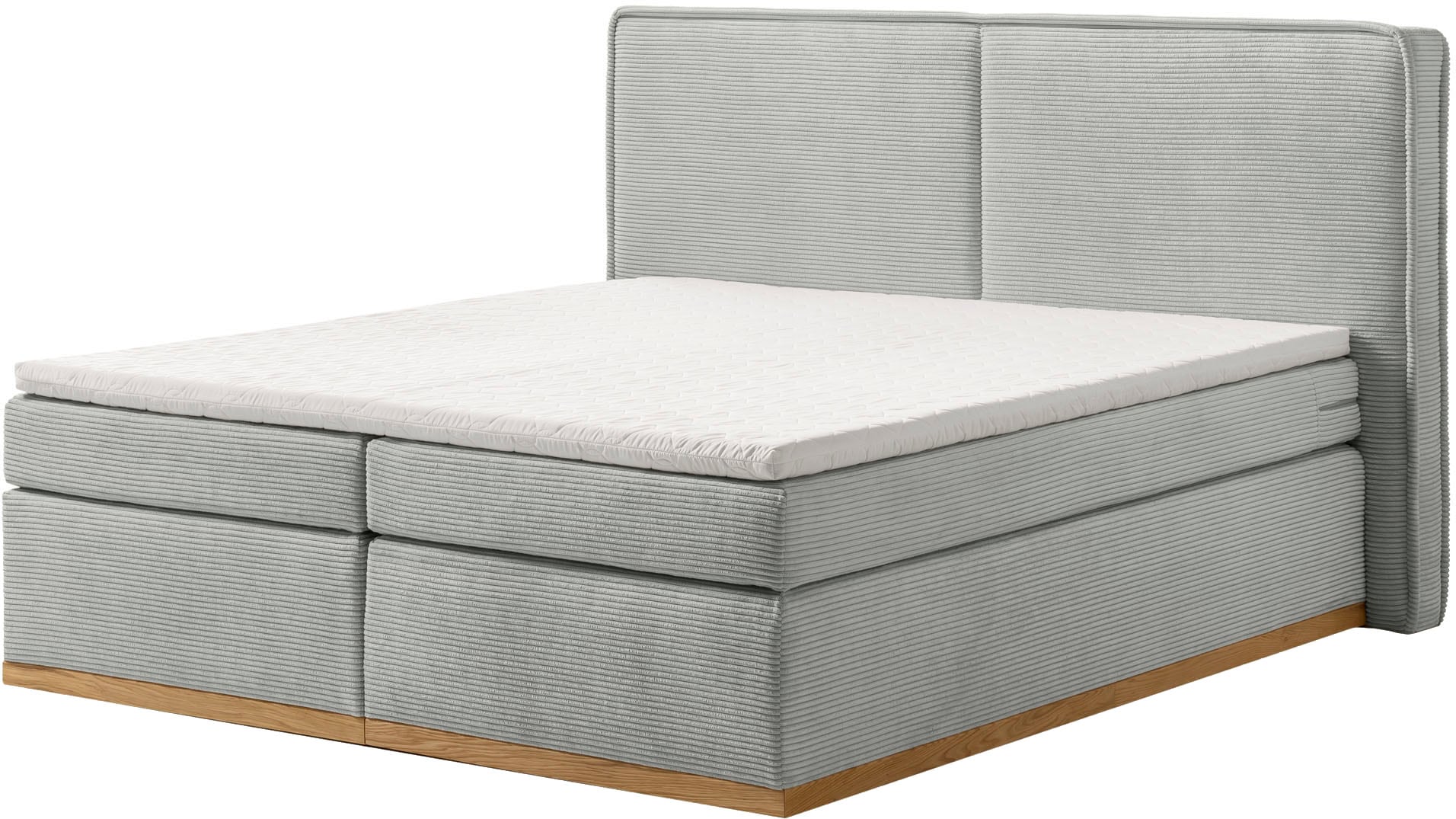 Home affaire Boxspringbett »SHERWOOD Hotelbett, Polsterbett«, Hochwertiger Cord,weiche Velours-Struktur, mit Topper, Eiche