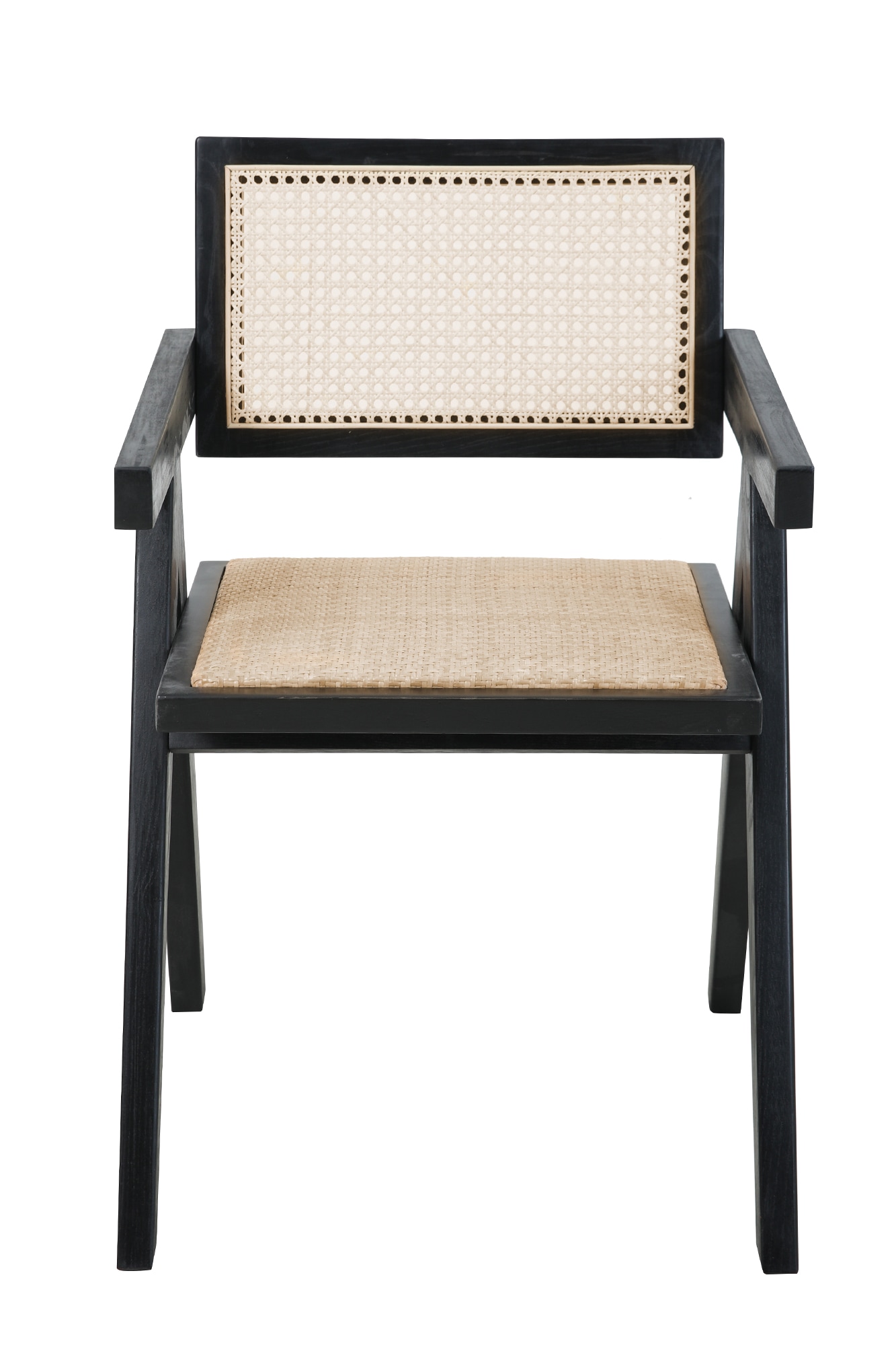 SIT Armlehnstuhl, gepolsteter Sitz, Rücken und Sitz mit Rattan