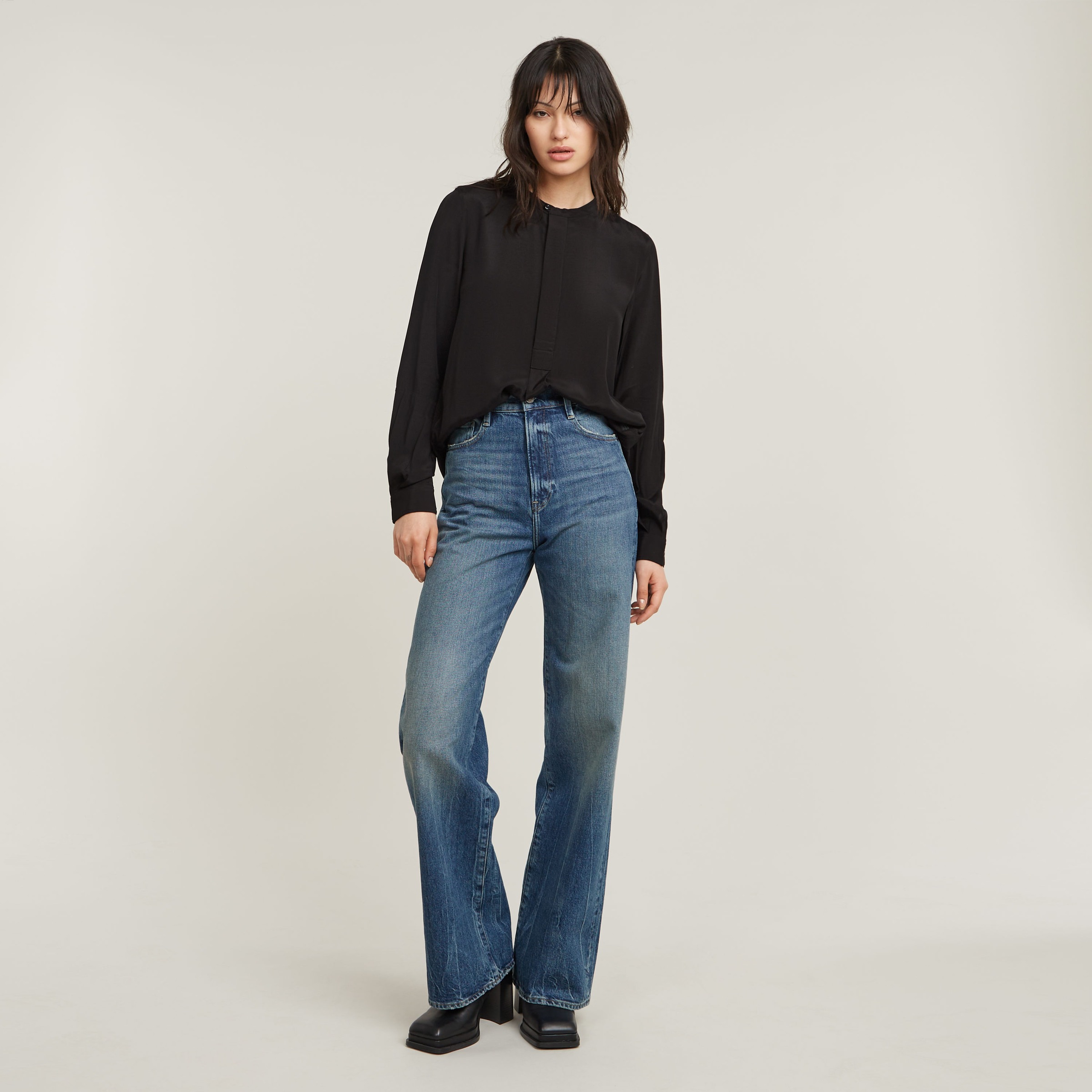 G-STAR Langarmbluse »Half Placket Top ls wmn«, mit verdeckter Knopfleiste