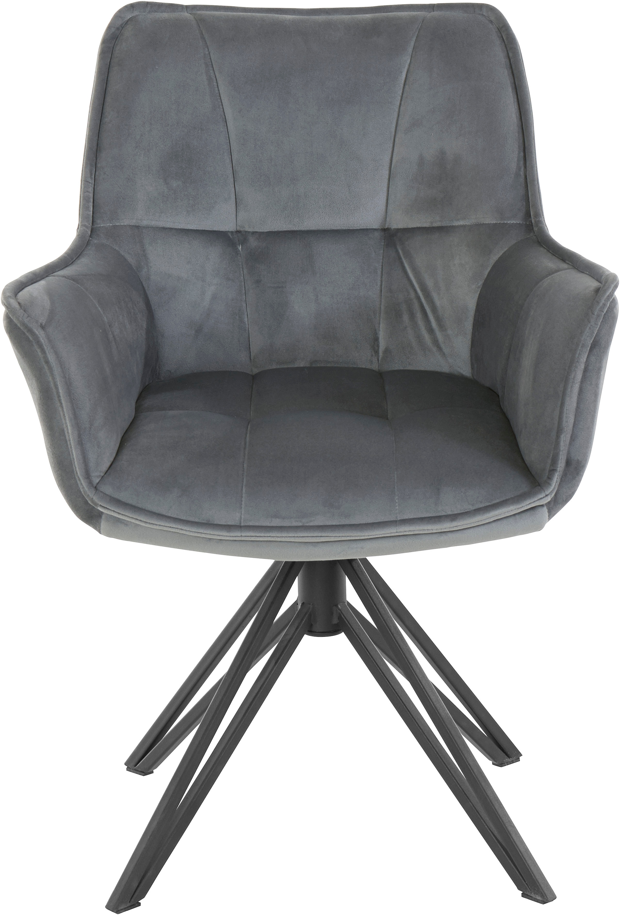 andas Esszimmerstuhl »Kilden«, 2 St., Veloursstoff, mit Sitz in Veloursstoff, schwarzes Gestell aus Metall, Sitzhöhe 48 cm