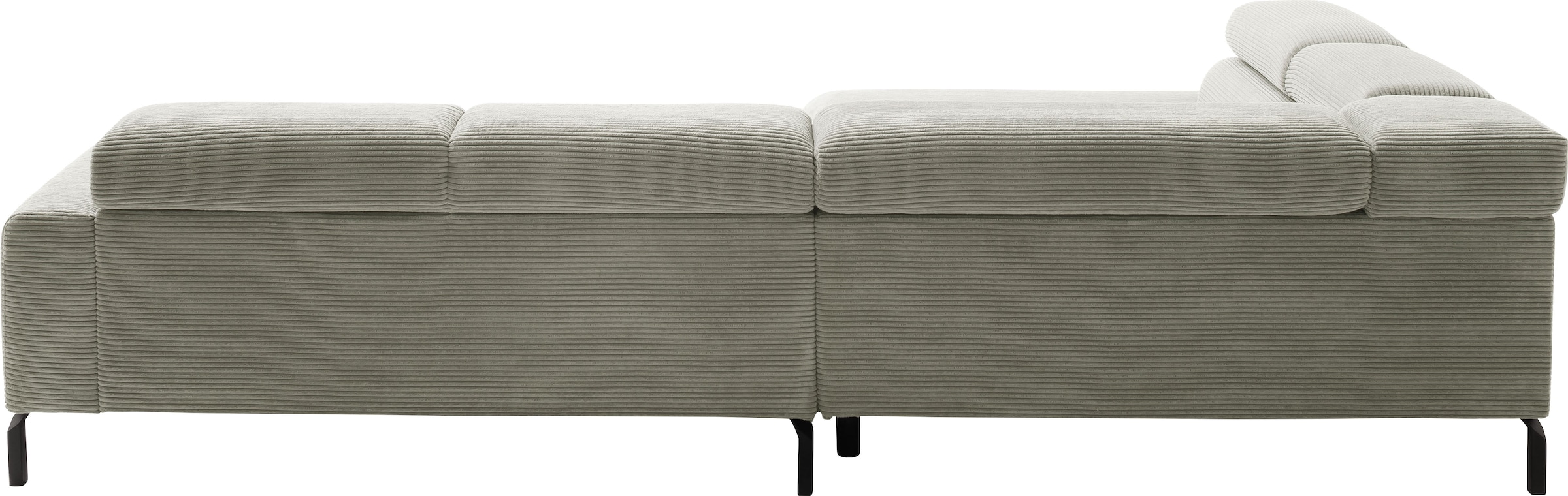 Home affaire Ecksofa »Antonelli, L-Form,  inkl. Kopfteilverstellung, Breite 312 cm« ohne Sitztiefenverstellung, in Cord, stone