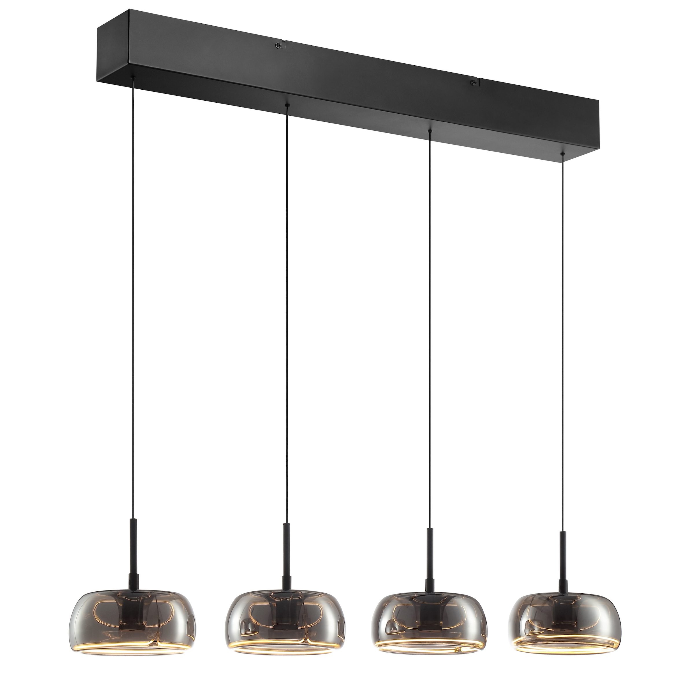 lumiCouture LED Pendelleuchte »Phantom« LED-Modul 1 Stk. Warmweiß H. 150 cm, 2700 K, schwebende Optik, Rauchglas, schwarz