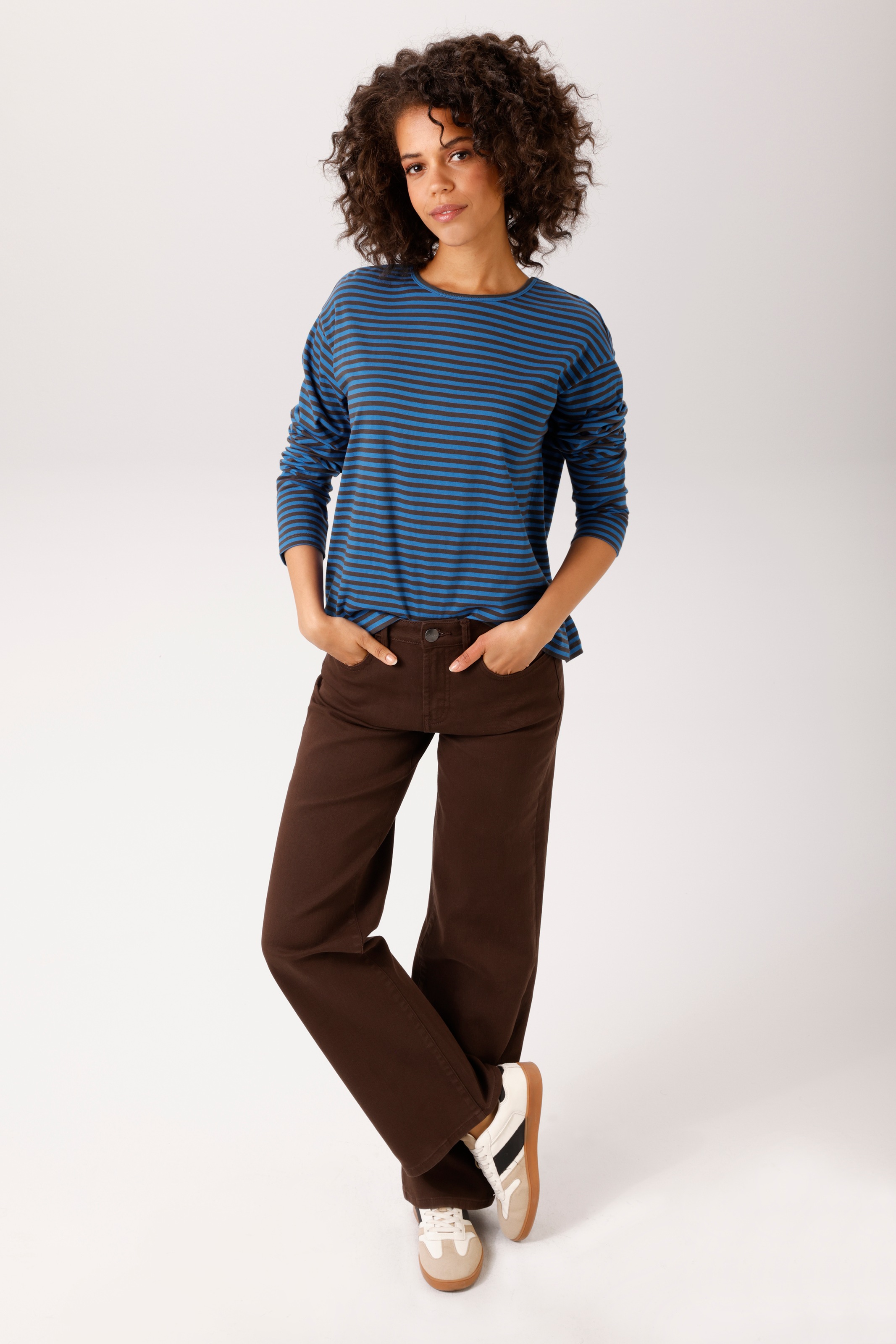 Aniston CASUAL Langarmshirt im trendfarbenen Ringel-Dessin - NEUE KOLLEKTION