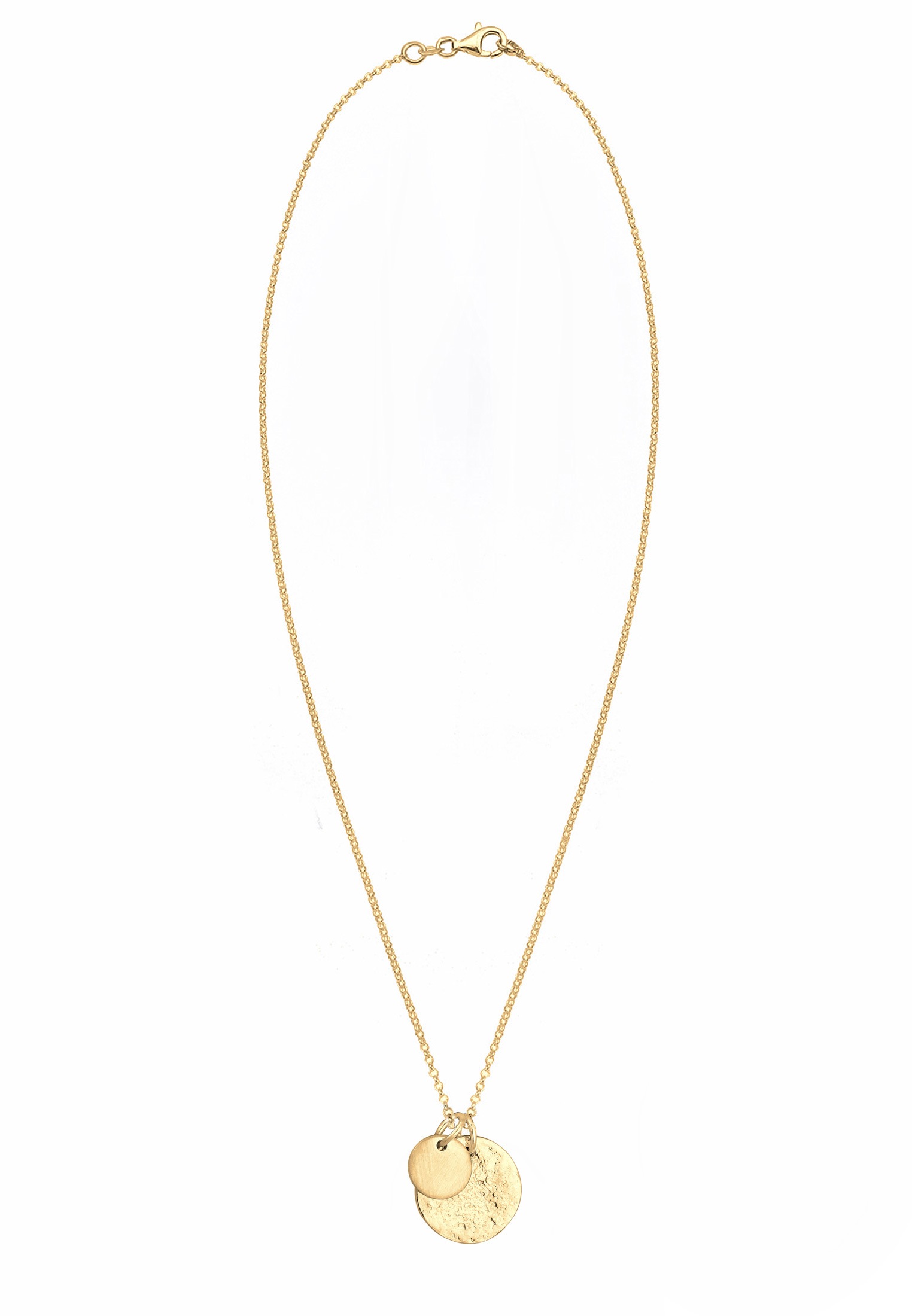 Elli Kette mit Anhänger »Halskette Plättchen Münzen Organic Look 925 Silber«