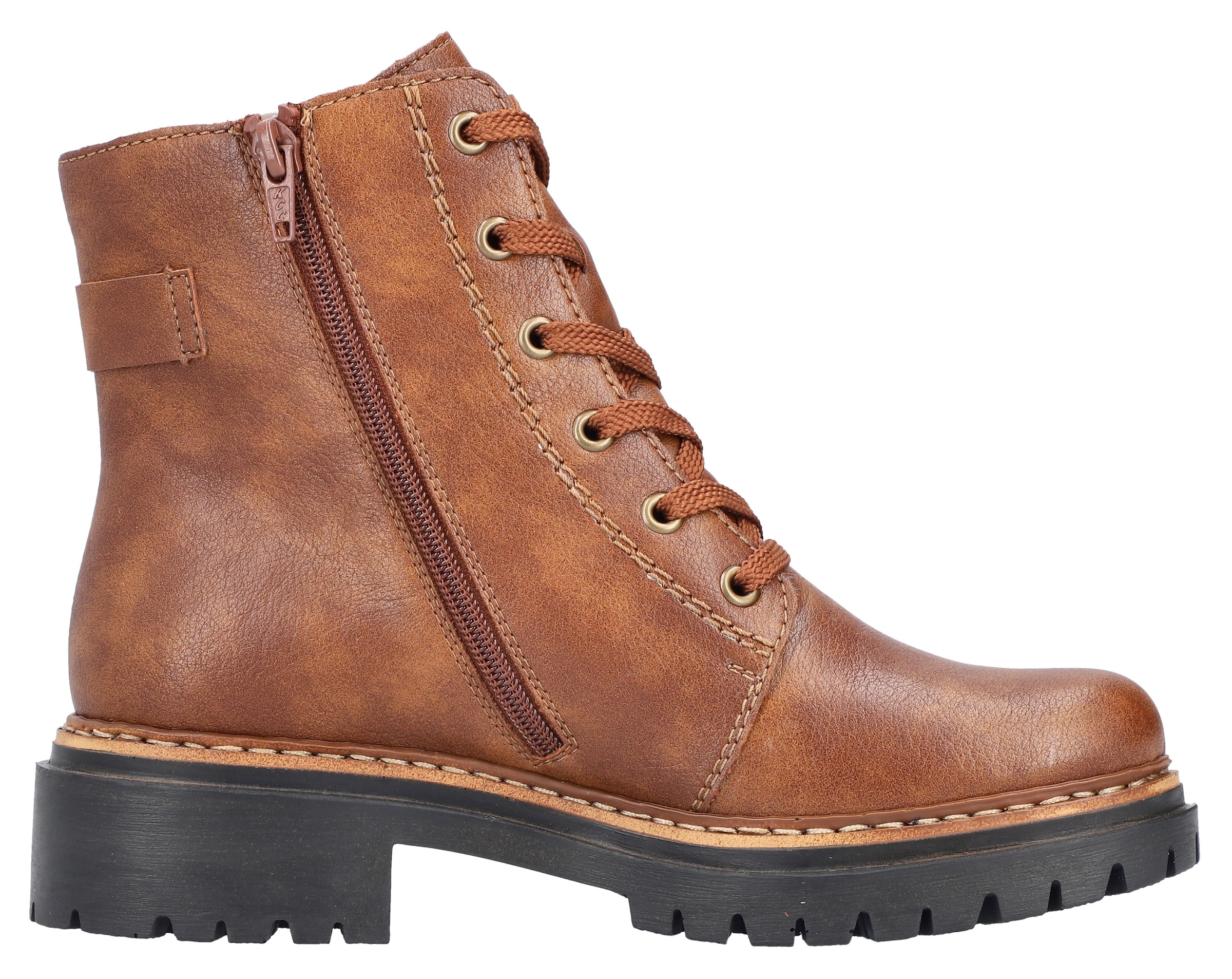 Rieker Schnürboots  , Winterstiefel, Boots mit kontrastfarbener Rahmennaht