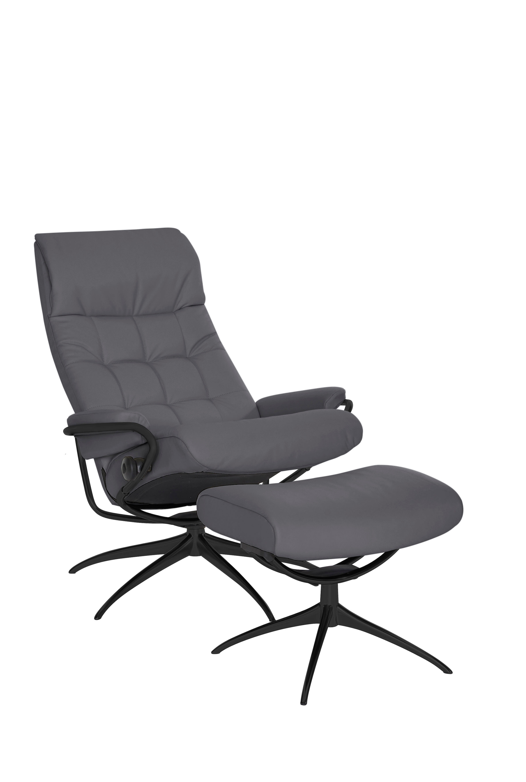 Stressless® Relaxsessel »London« Set, Relaxsessel mit Hocker,  mit Hocker, High Back, mit Star Base, Gestell Schwarz