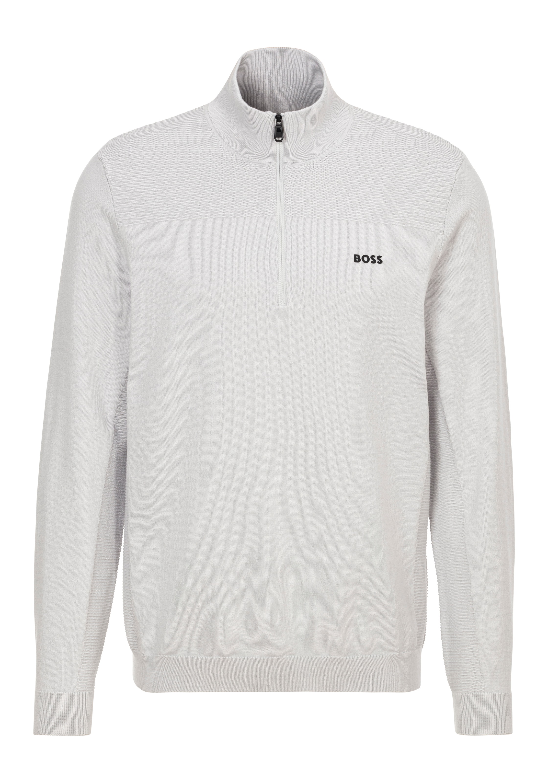 BOSS GREEN Strickpullover »Momentum-X_QZ«, mit Reißverschluss