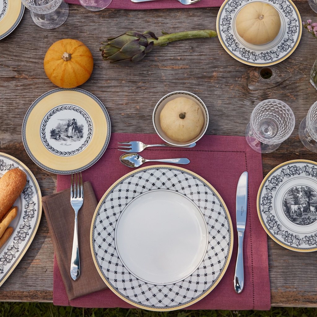 Villeroy & Boch Speiseteller »Speiseteller Audun Promenade ø 27,1 cm weiß-grau-gelb«