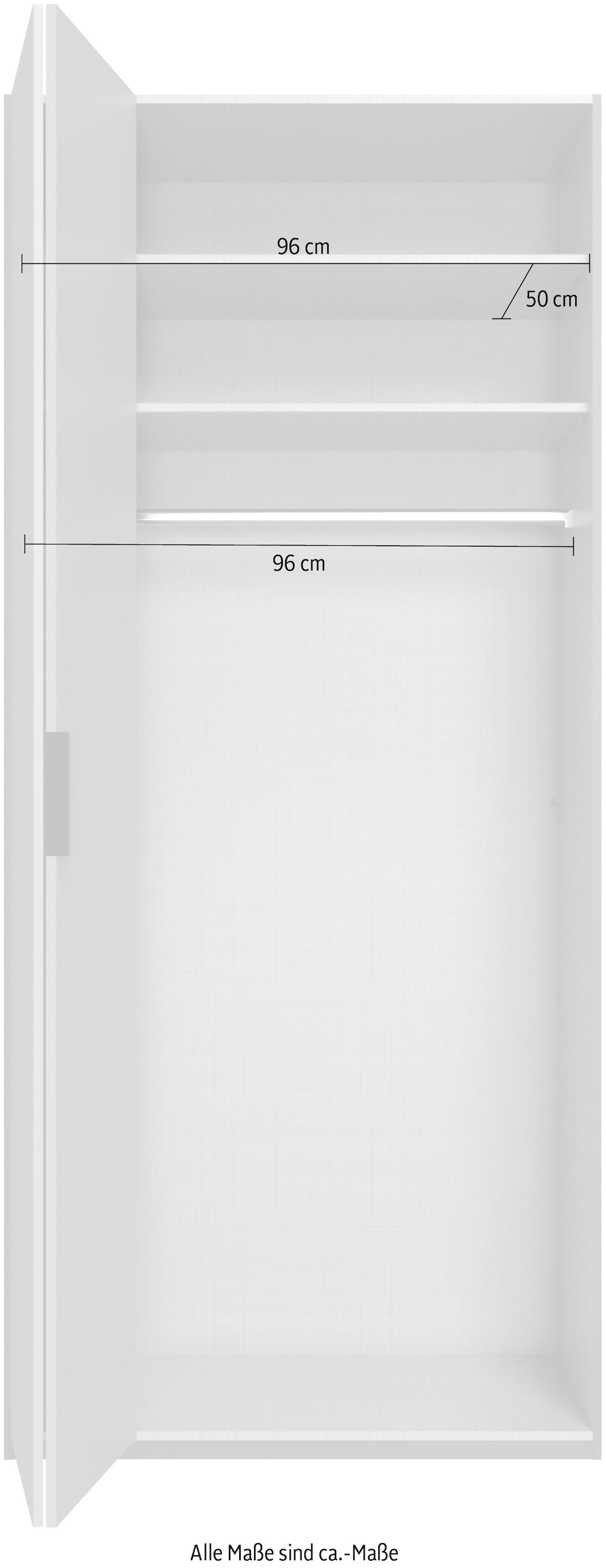 Wimex Kleiderschrank »Oxford by fresh to go, in 3 Breiten, Made in Germany«, (wahlweise mit oder ohne Spiegel), mit hochwertigen Falttüren für den perfekten Überblick