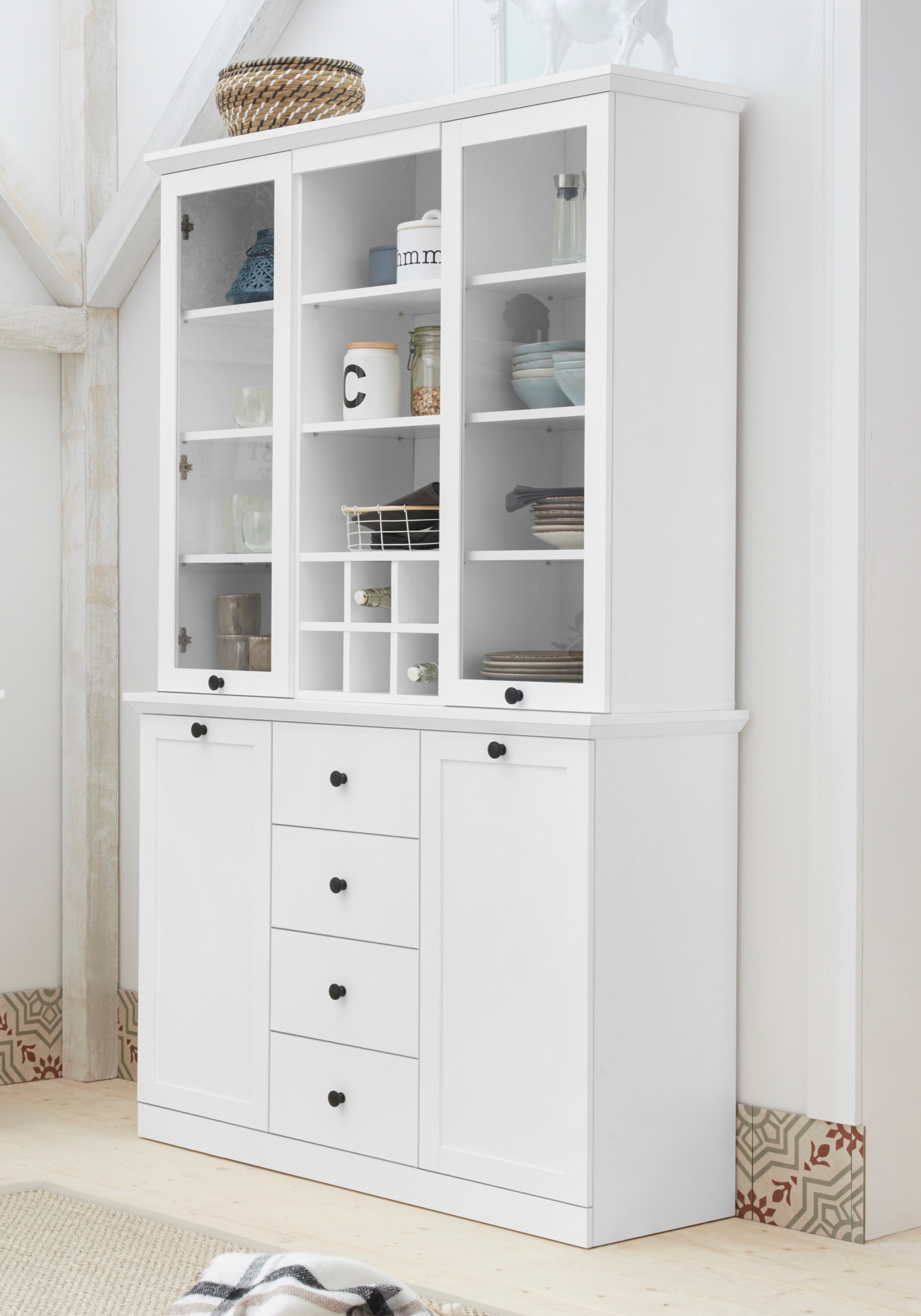 Home affaire Buffet »Örebro« zeitloser Landhausstil, mit Vollauszug, Beleuchtung optional
