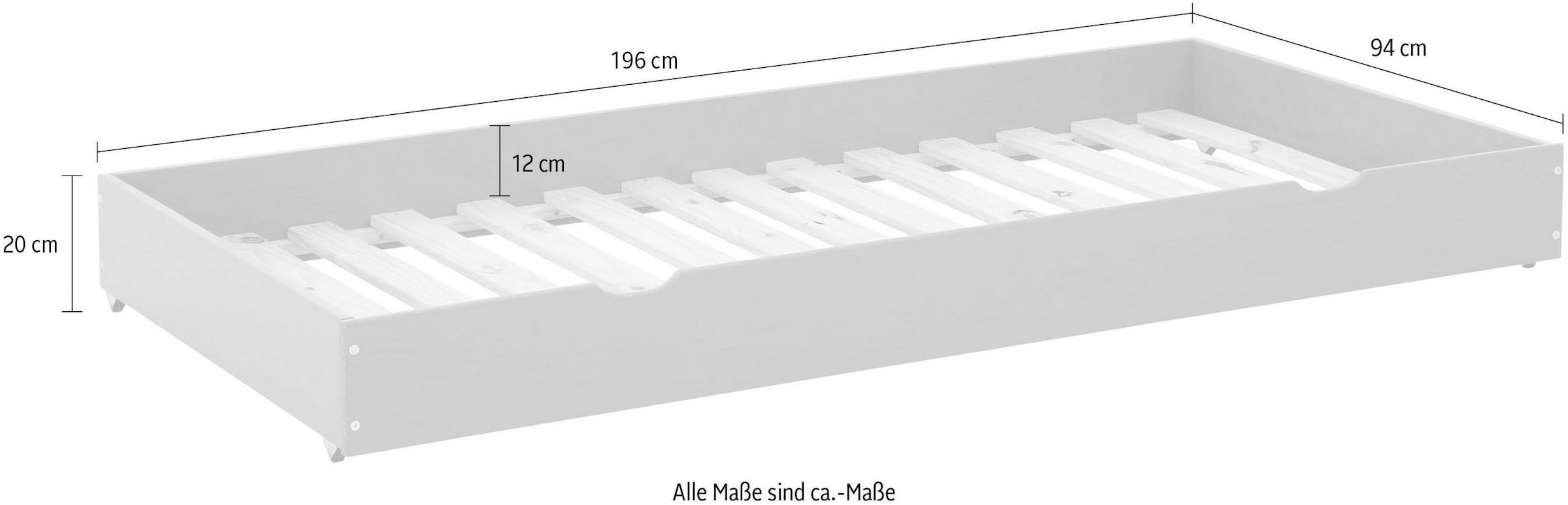 OTTO home Bettschubkasten »Janne« passend für das Etagenbett der Serie Alpi, aus massivem Kiefernholz