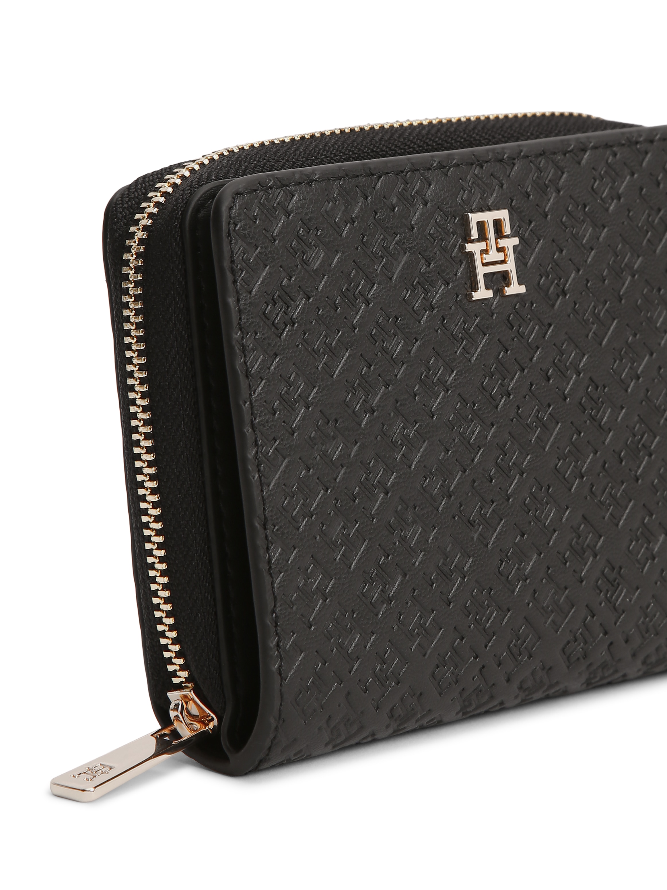 Tommy Hilfiger Geldbörse »TH ICON MED ZA W/FLAP MONO« Unisex Geldbeutel, Portemonnaie mit TH-Schmucklogo