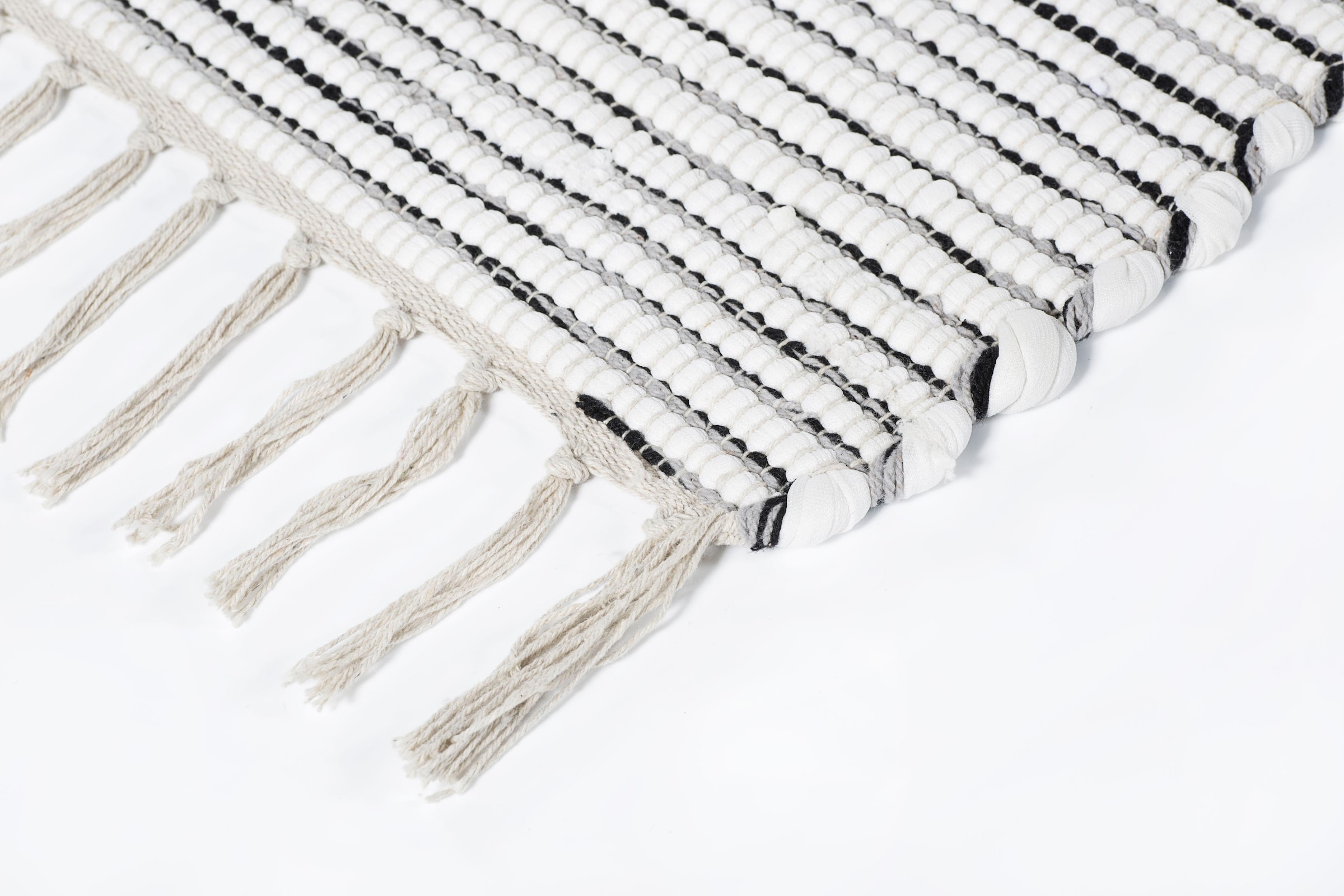 Andiamo Teppich »Milo 1«, rechteckig, Handweb Teppich, Flachgewebe, reine  Baumwolle, handgewebt, mit Fransen