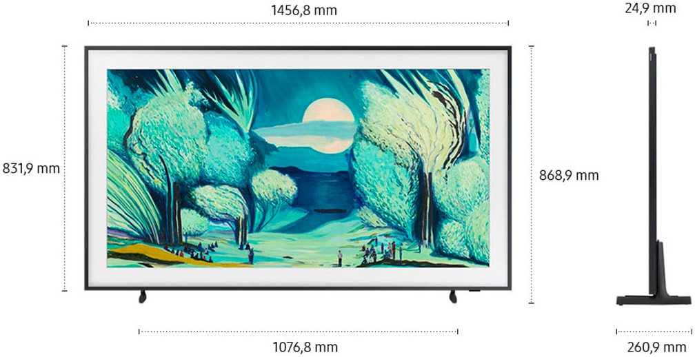 Samsung QLED-Fernseher »GQ65LS03FAU« 163 cm/65 ″ Smart-TV The Frame, Mattes Display, Art Mode, Austauschbare Rahmen, Dolby Atmos