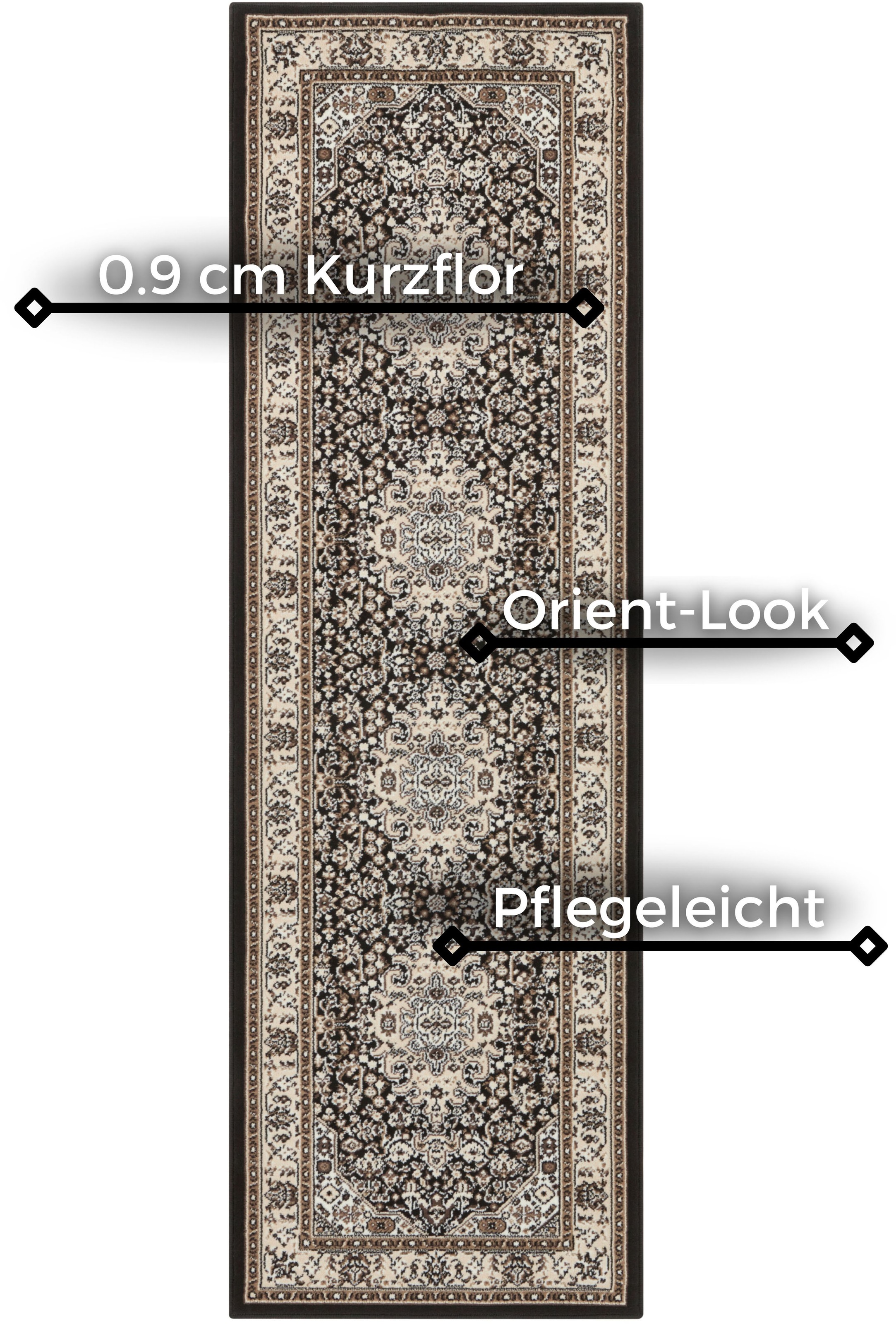 HANSE Home Teppich »Skazar Isfahan«, rechteckig, 9 mm Höhe, Kurzflor, Orient, Läufer, Vintage, Esszimmer, Wohnzimmer, Flur